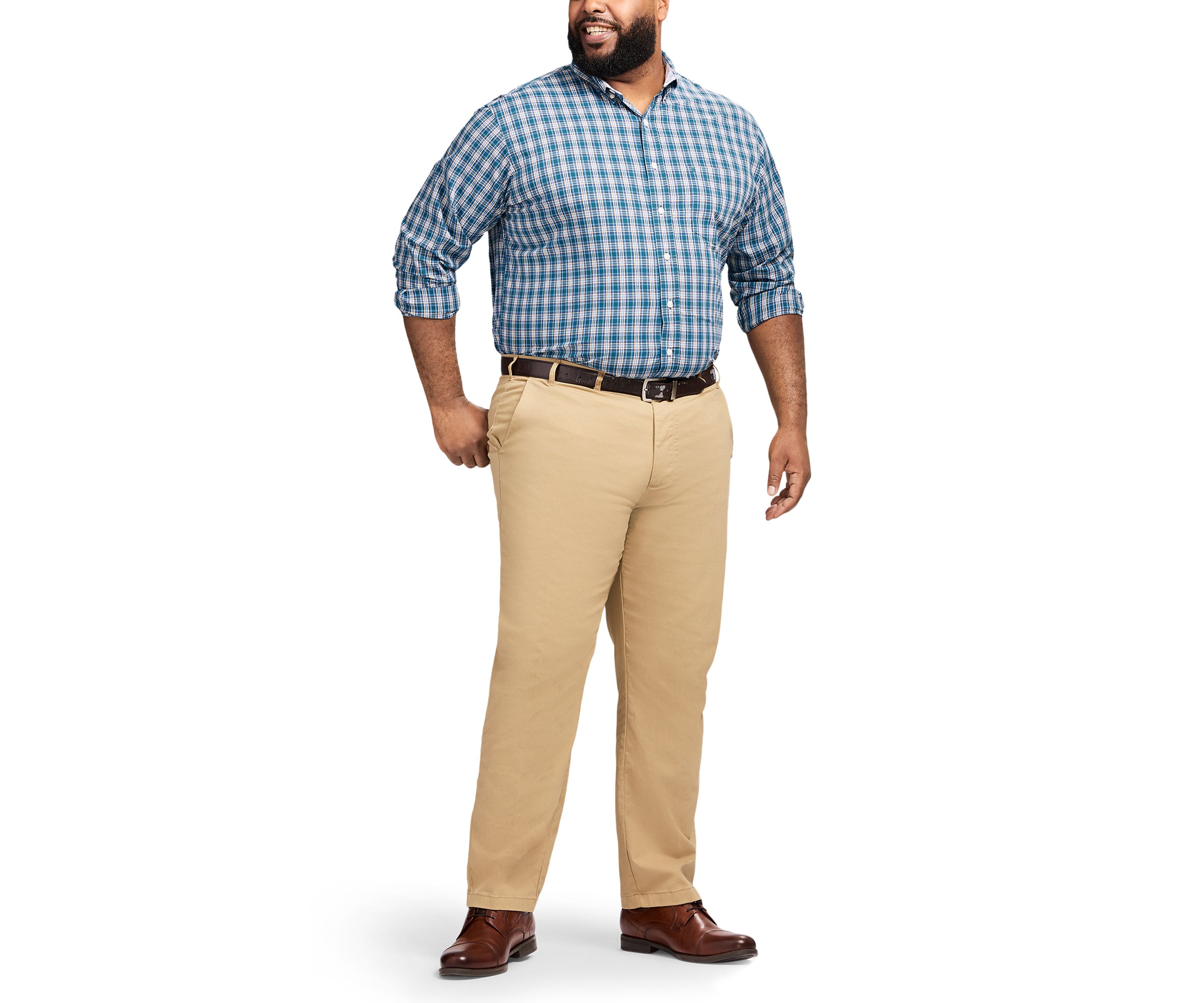 Big & Tall Long Sleeve Performance Comfort Button Down Shirt 