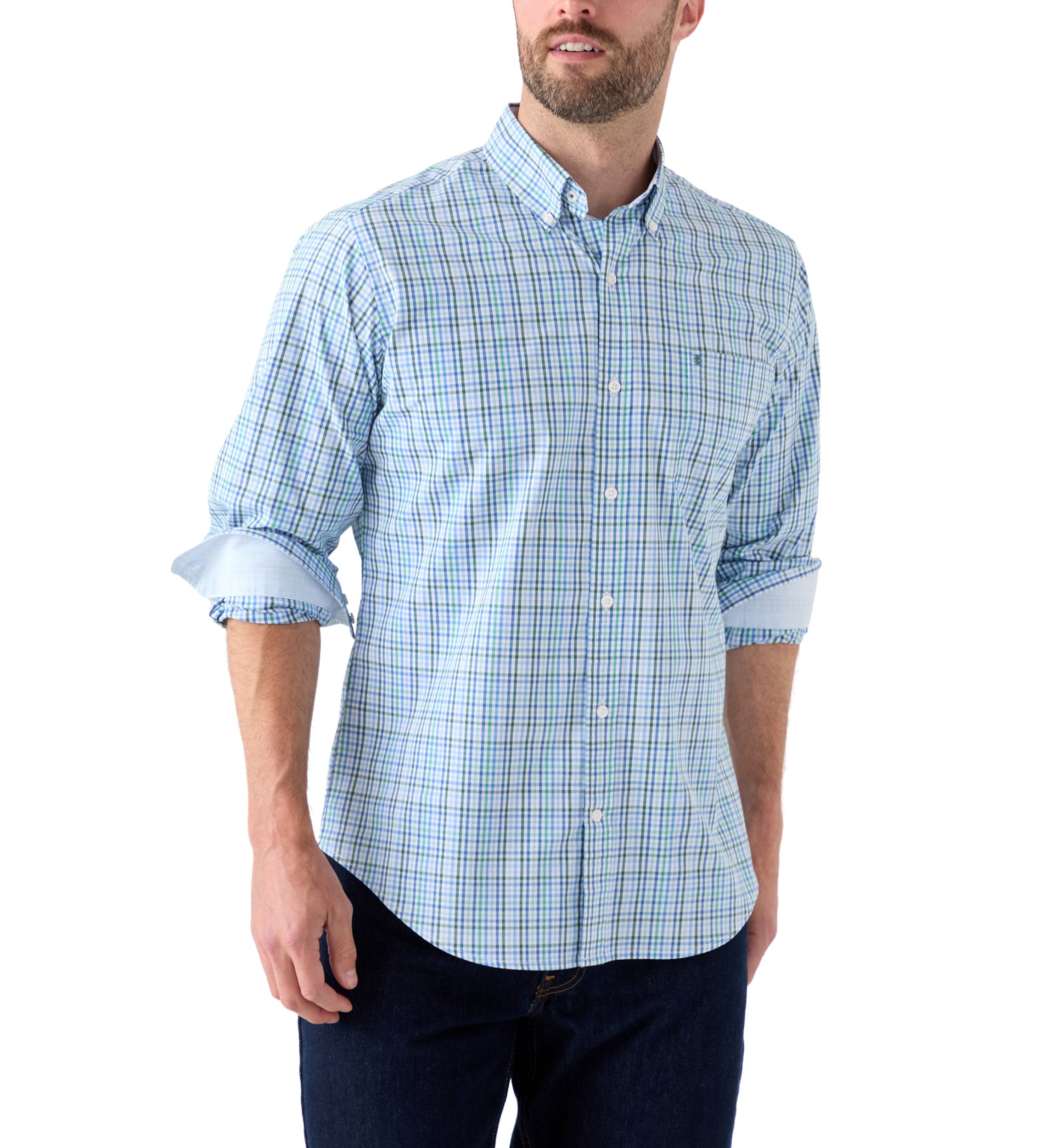  Long Sleeve Plaid Button Down Shirt 