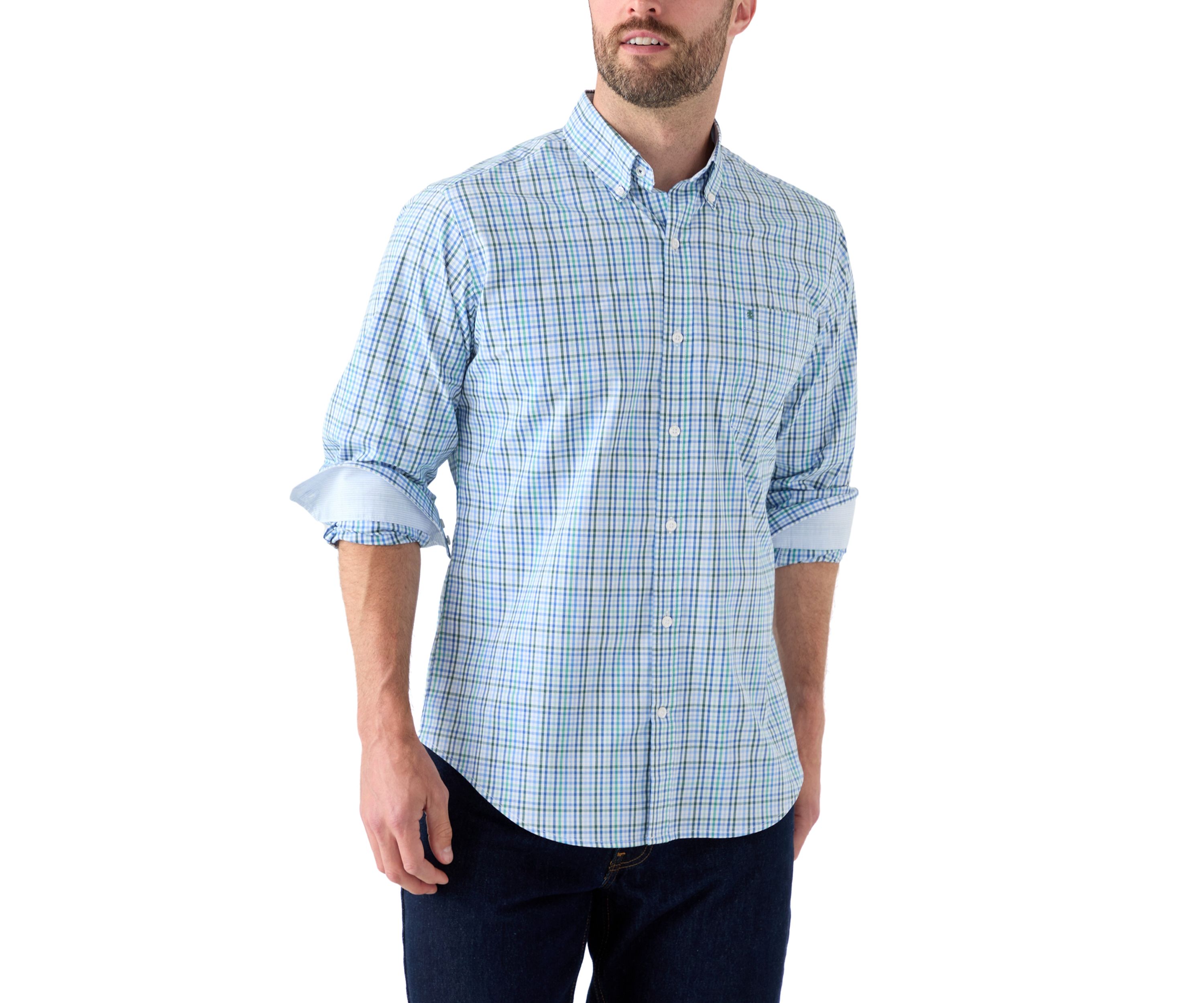  Long Sleeve Plaid Button Down Shirt 