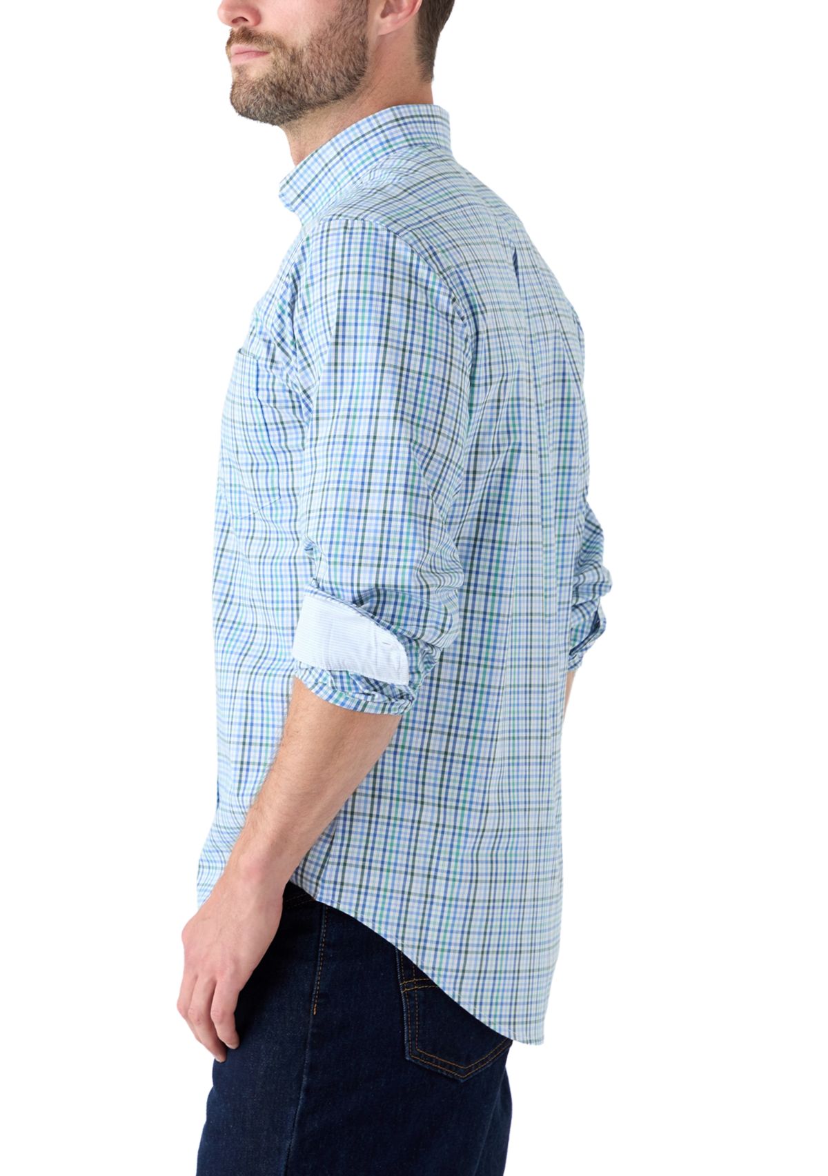  Long Sleeve Plaid Button Down Shirt 