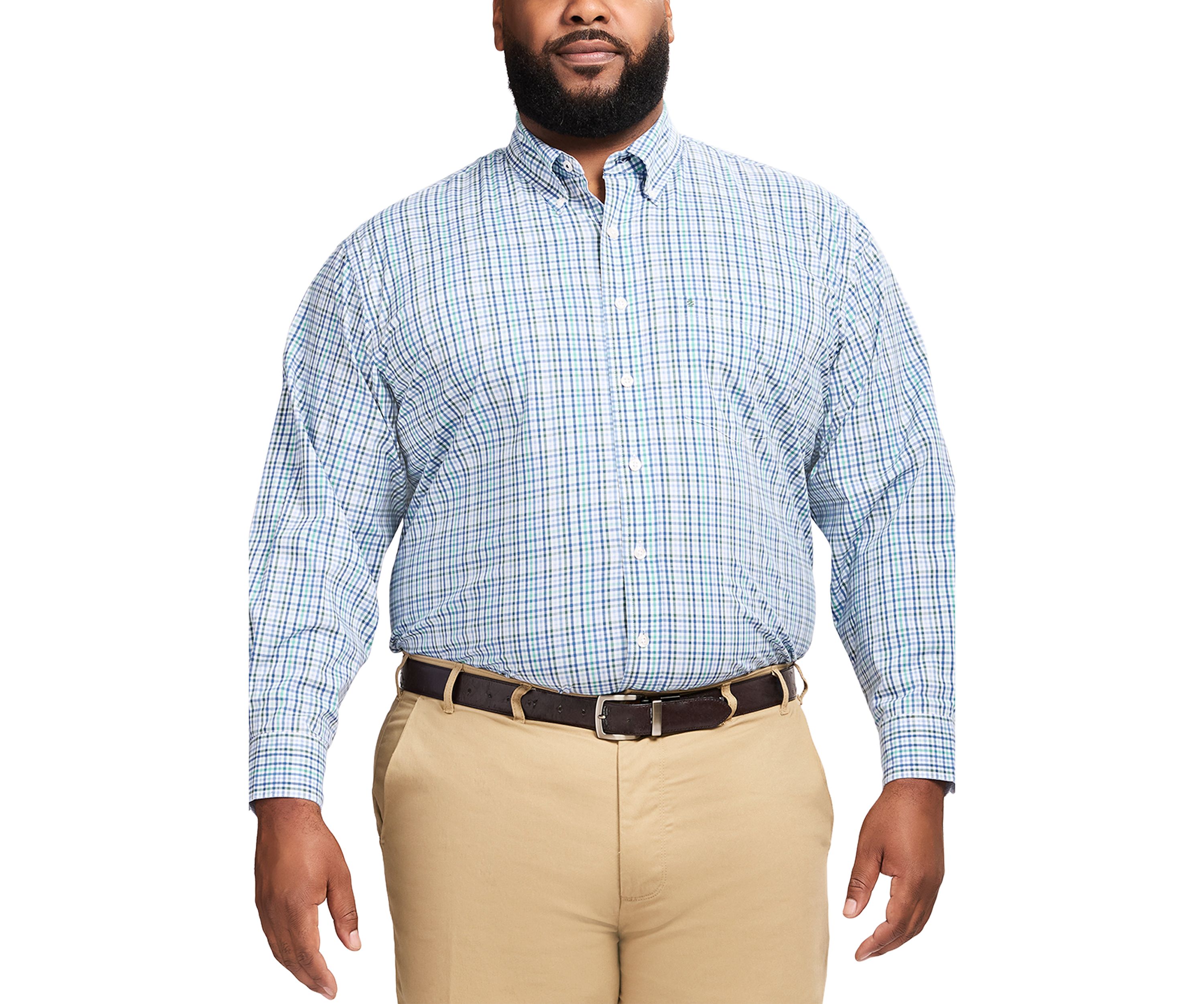 Big & Tall Long Sleeve Performance Comfort Woven Shirt 