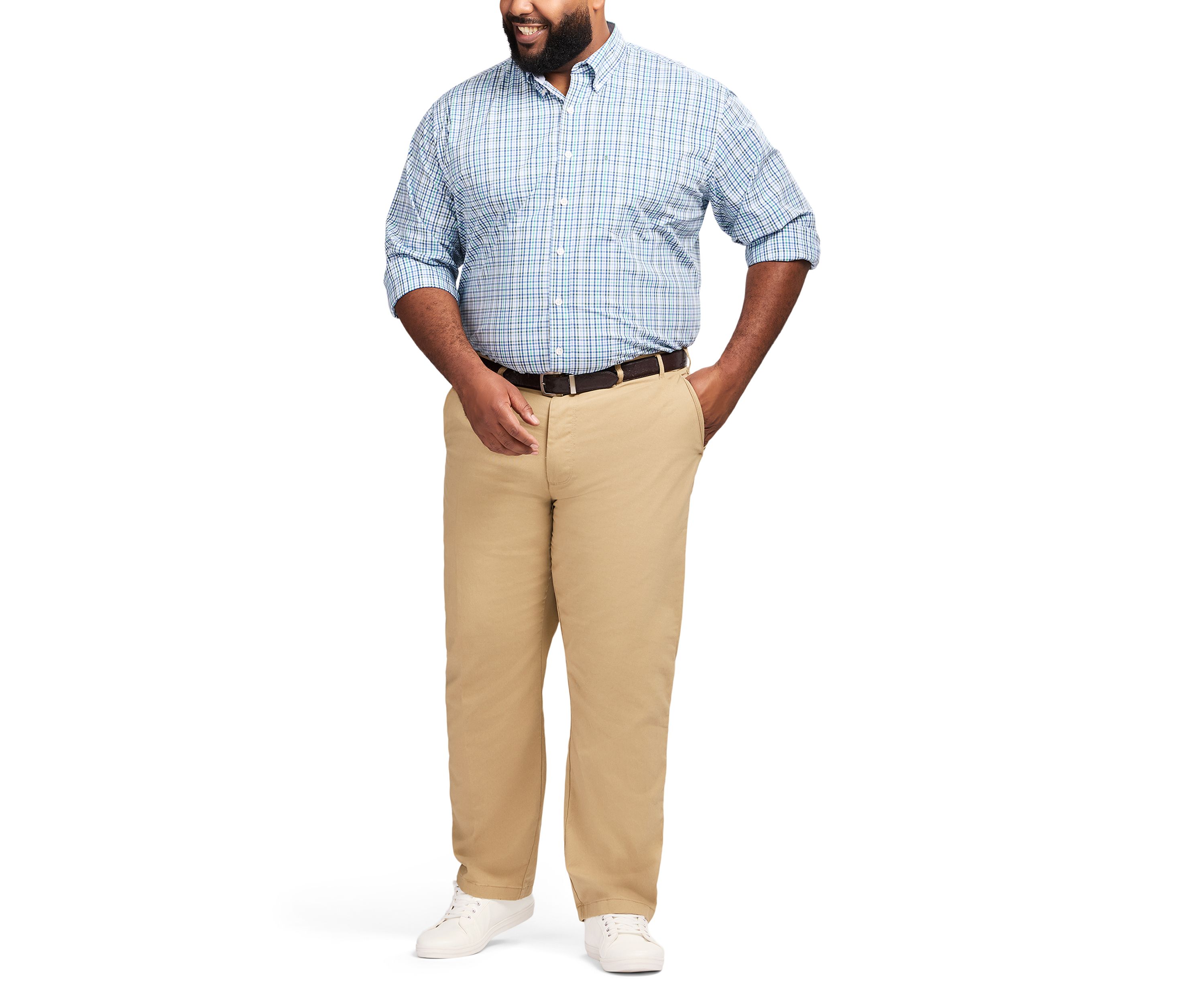 Big & Tall Long Sleeve Performance Comfort Woven Shirt 