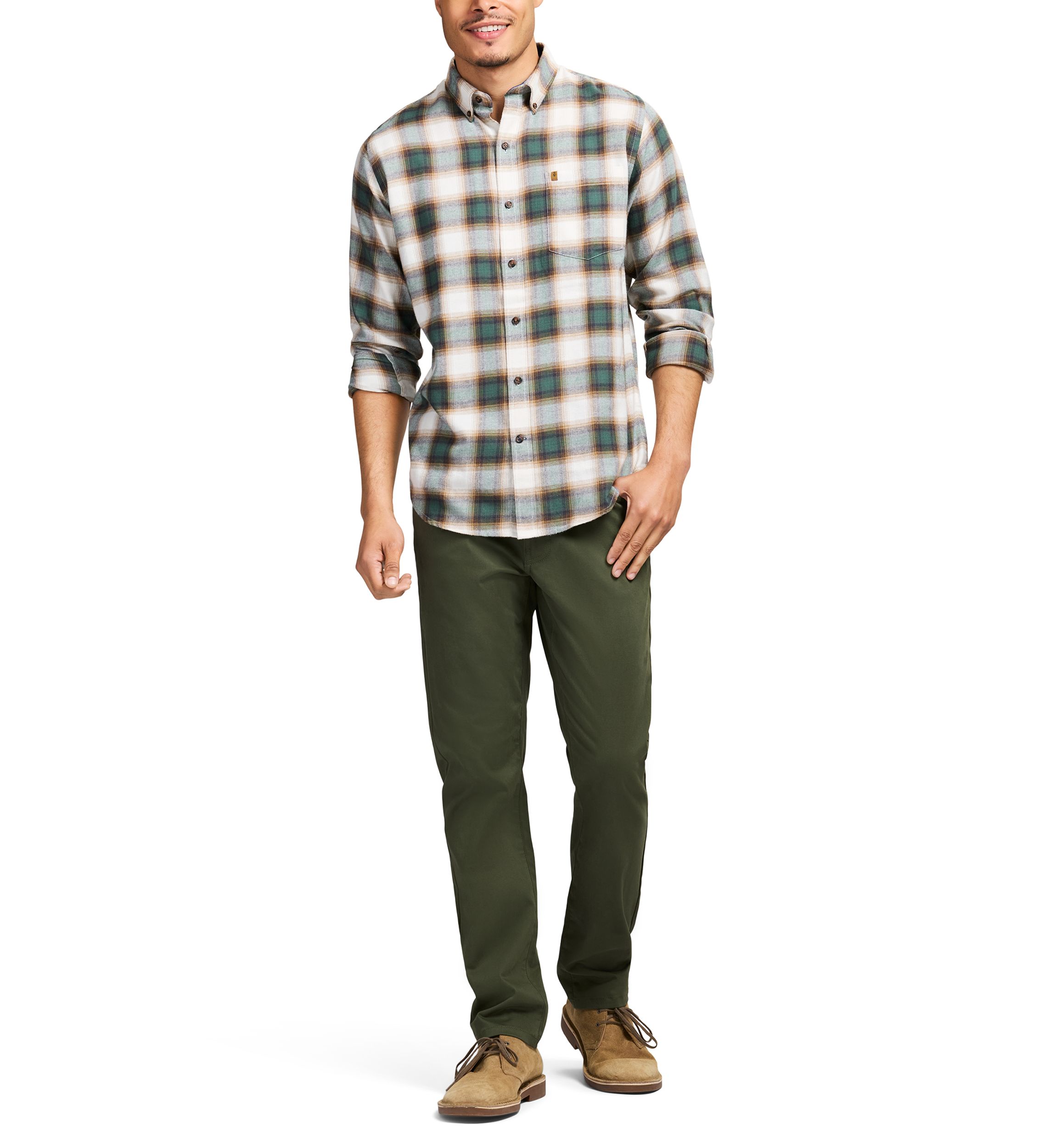 Stratton Flannel Long Sleeve Button Down Shirt