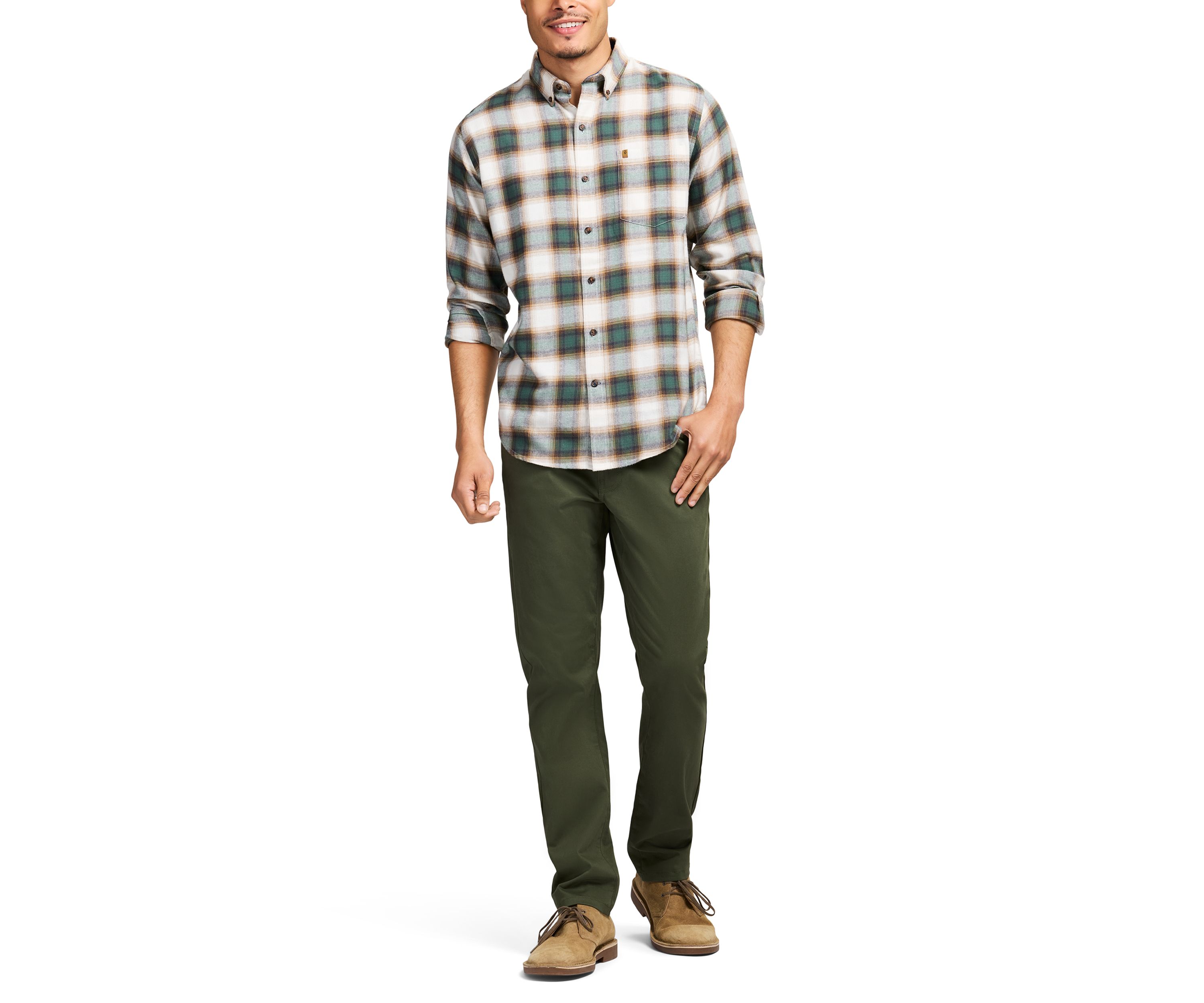 Stratton Flannel Long Sleeve Button Down Shirt