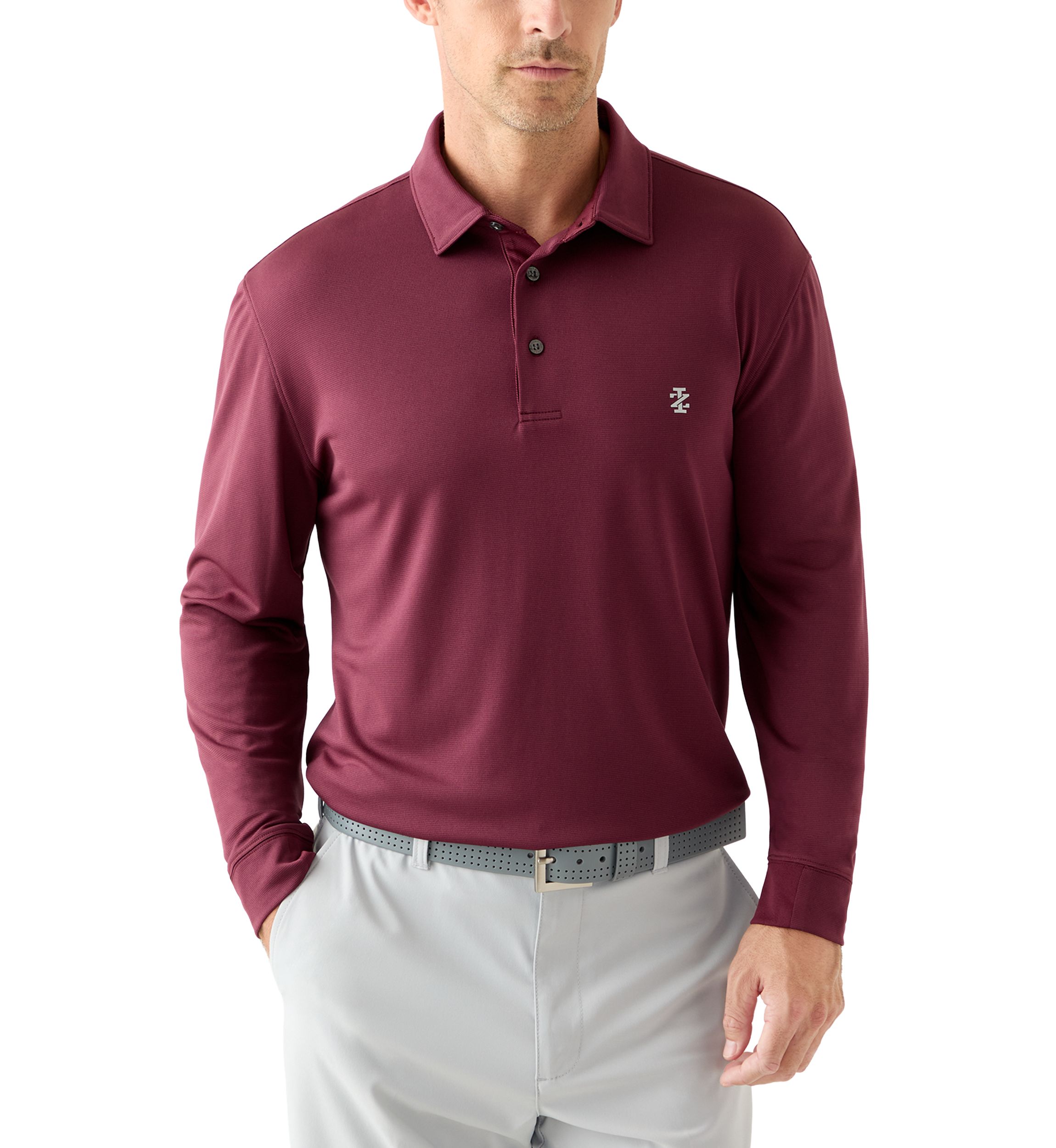 Long Sleeve Solid Polo