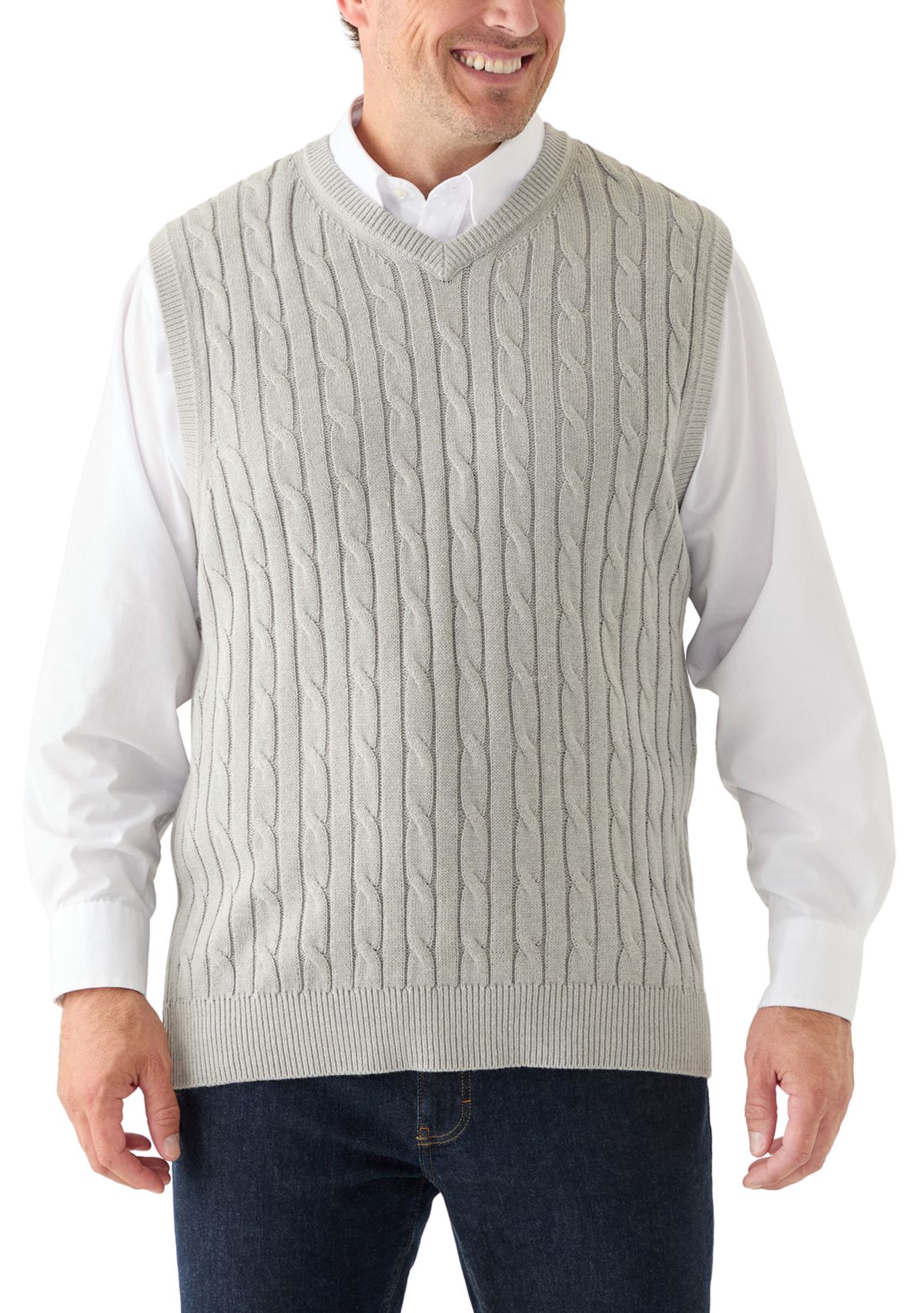 Big & Tall Cable Knit Sweater Vest