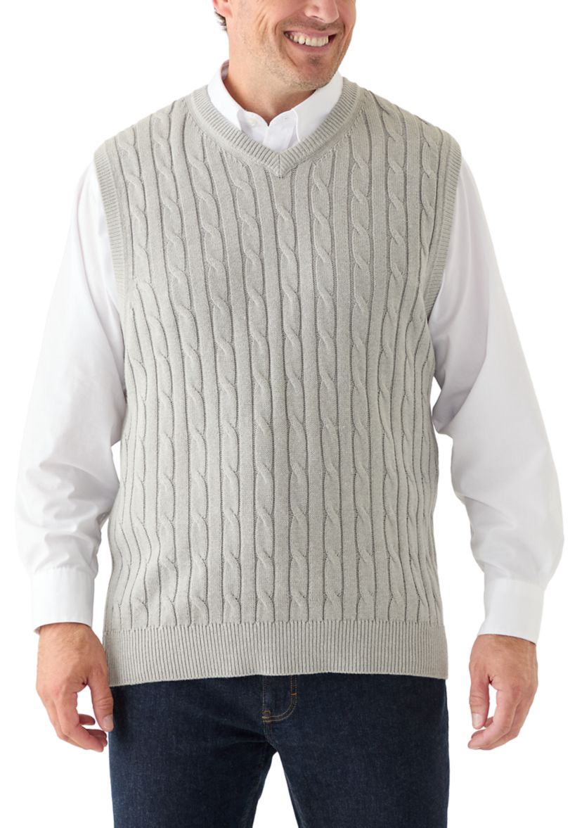 Big & Tall Cable Knit Sweater Vest