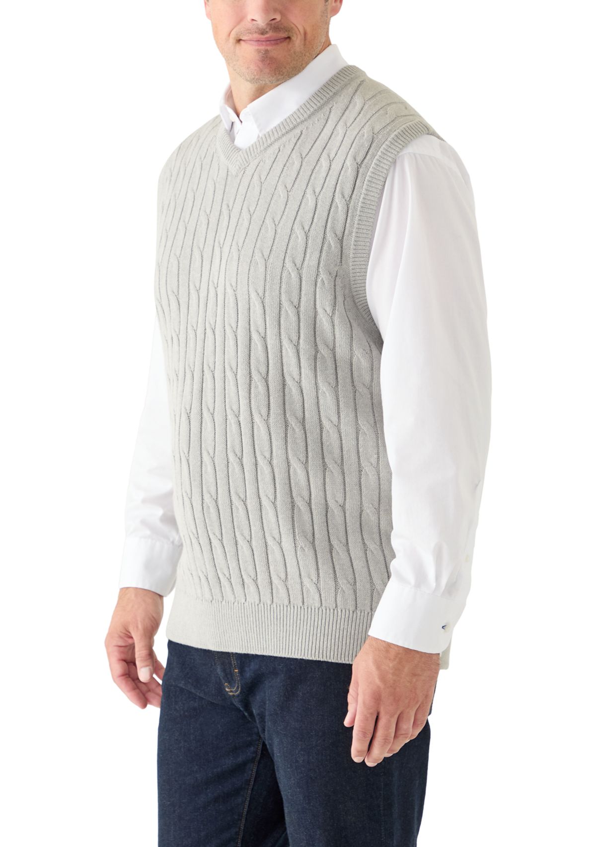Big & Tall Cable Knit Sweater Vest