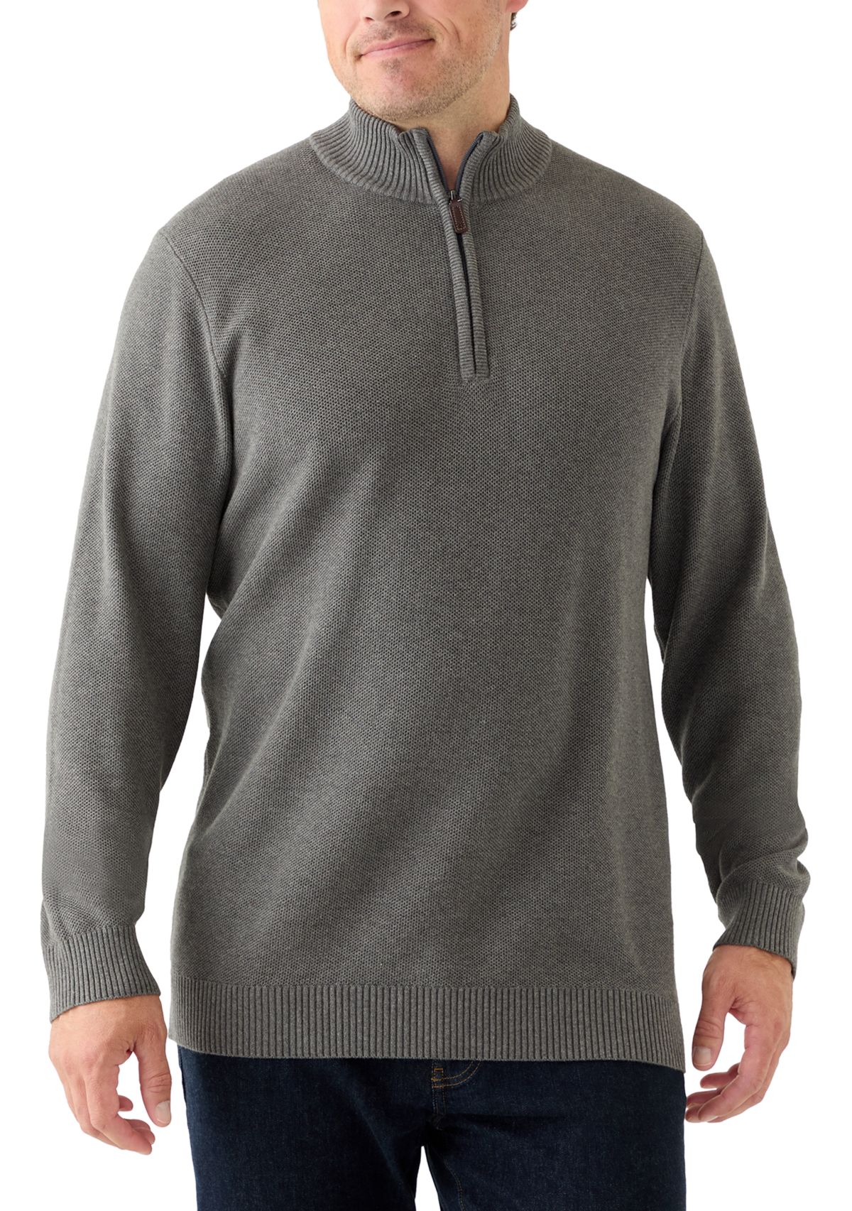 Big & Tall Honeycomb 1/4 Zip Sweater