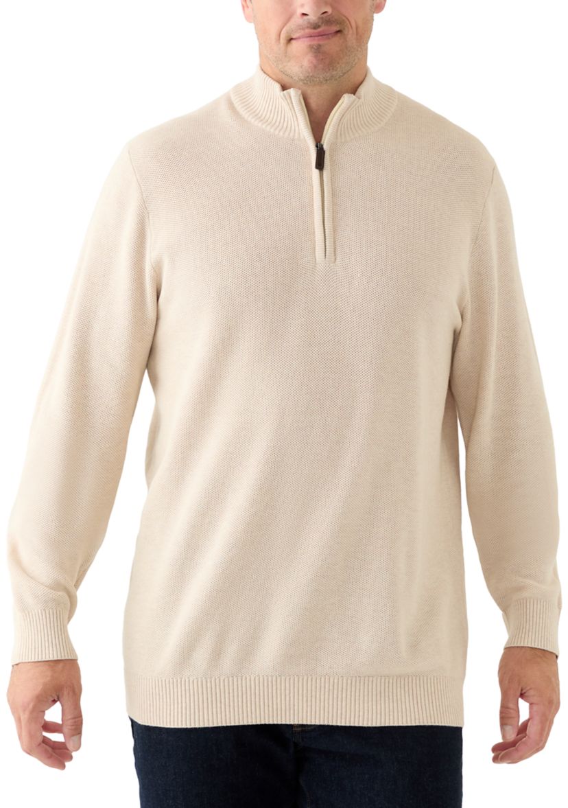 Big & Tall Honeycomb 1/4 Zip Sweater