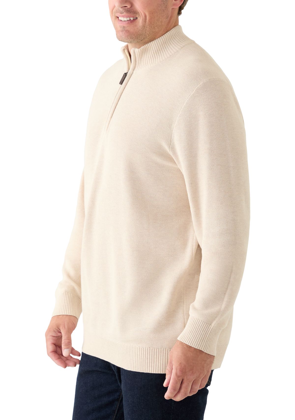 Big & Tall Honeycomb 1/4 Zip Sweater