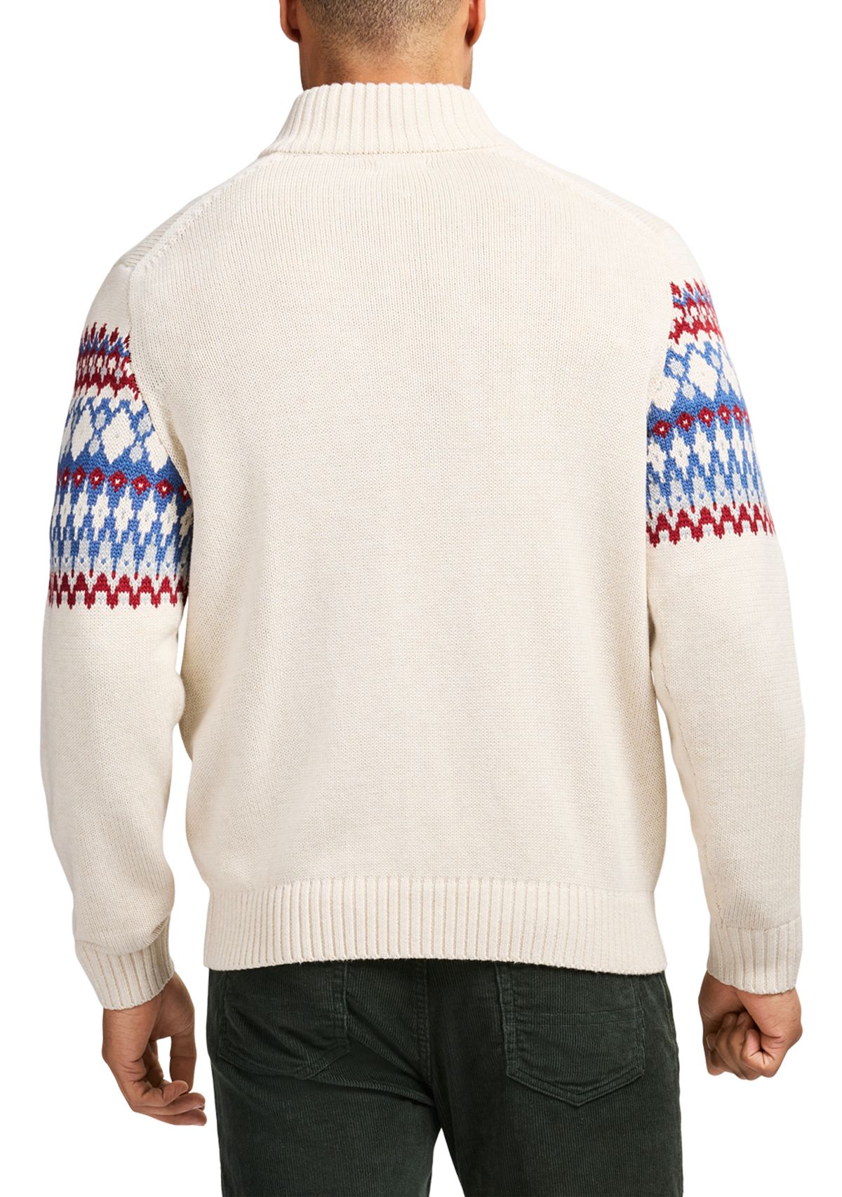 Holiday 5 Gauge Fair Isle 1/4 Zip Sweater 