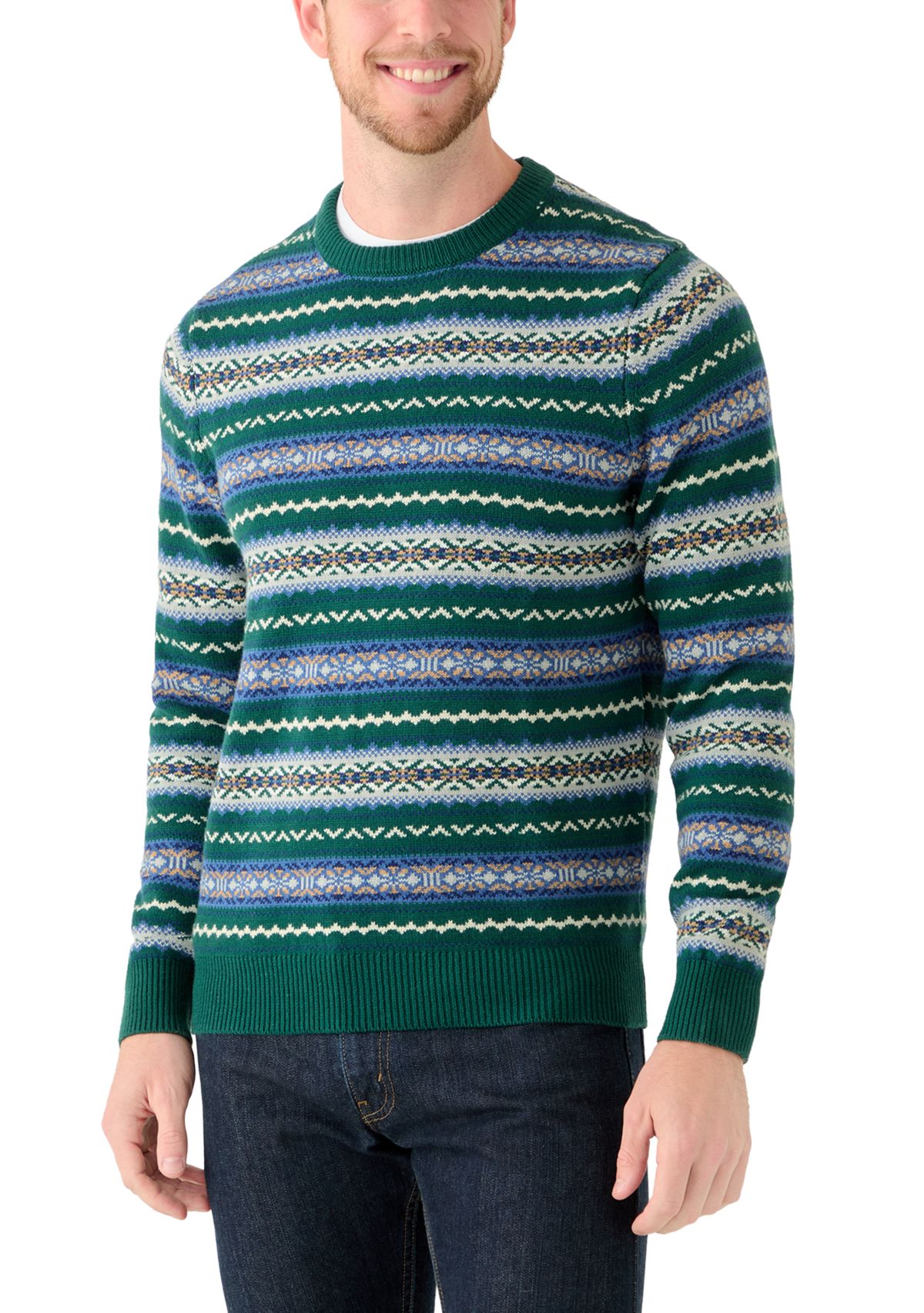 Holiday Fair Isle Crew Neck Sweater