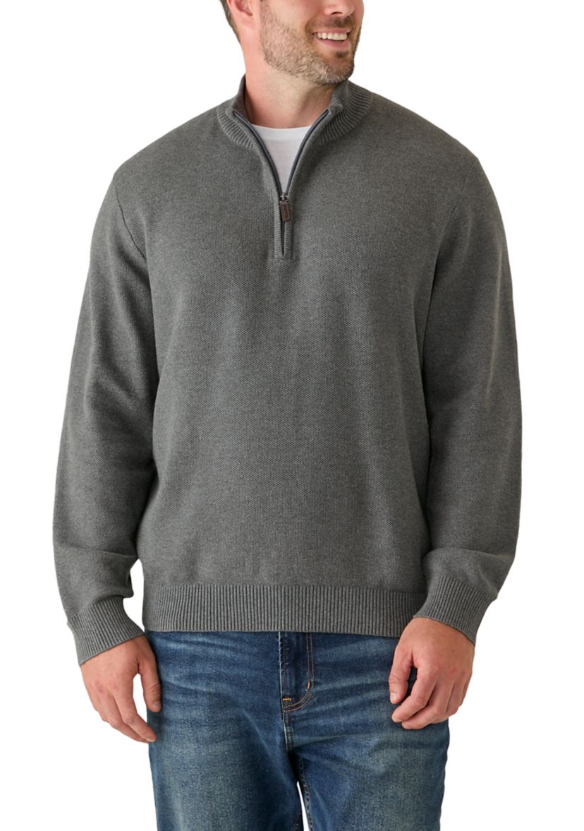 戸山 IZOD Big & Tall Honeycomb 1/4 Zip Sweater | Belk