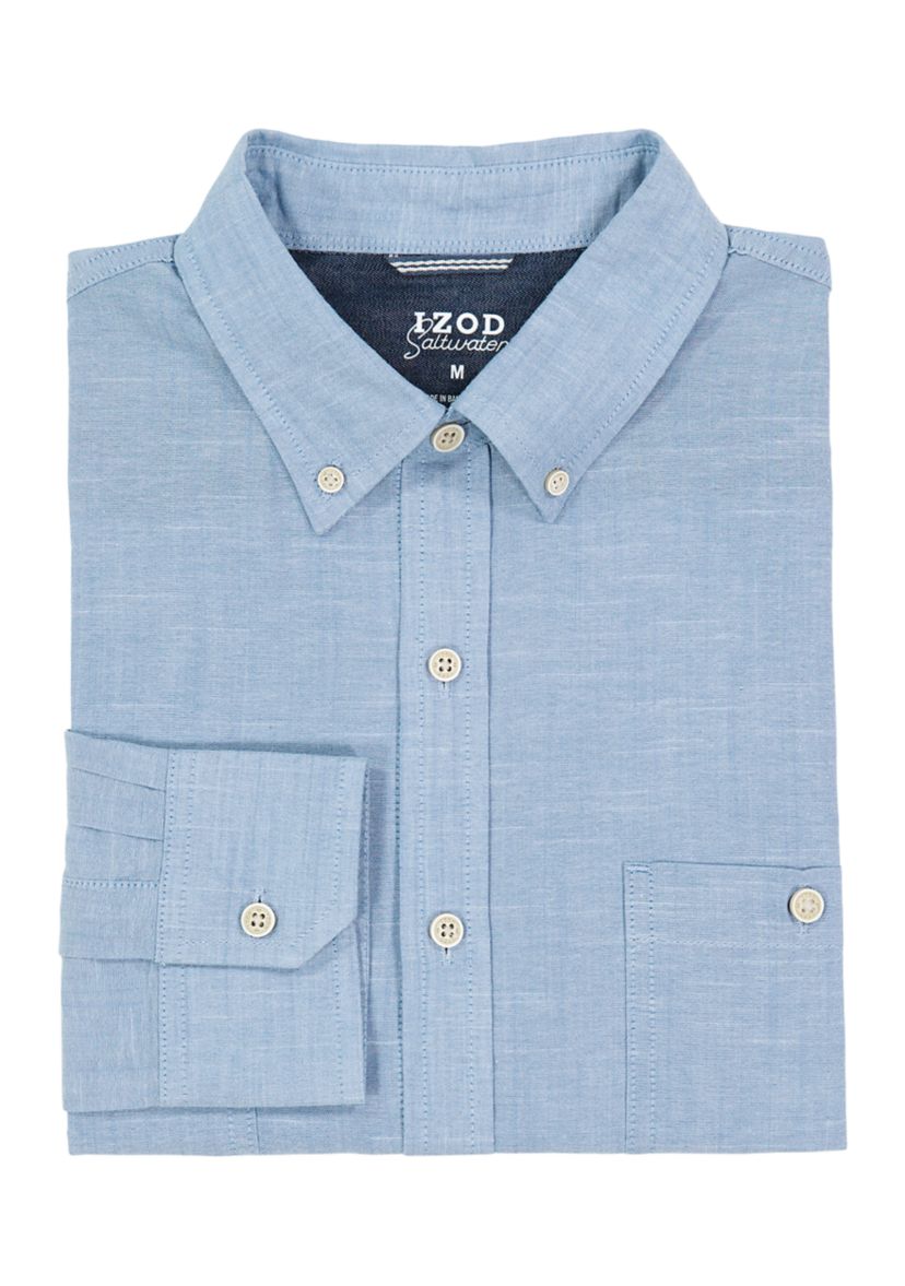 Solid Chambray Dress Shirt 