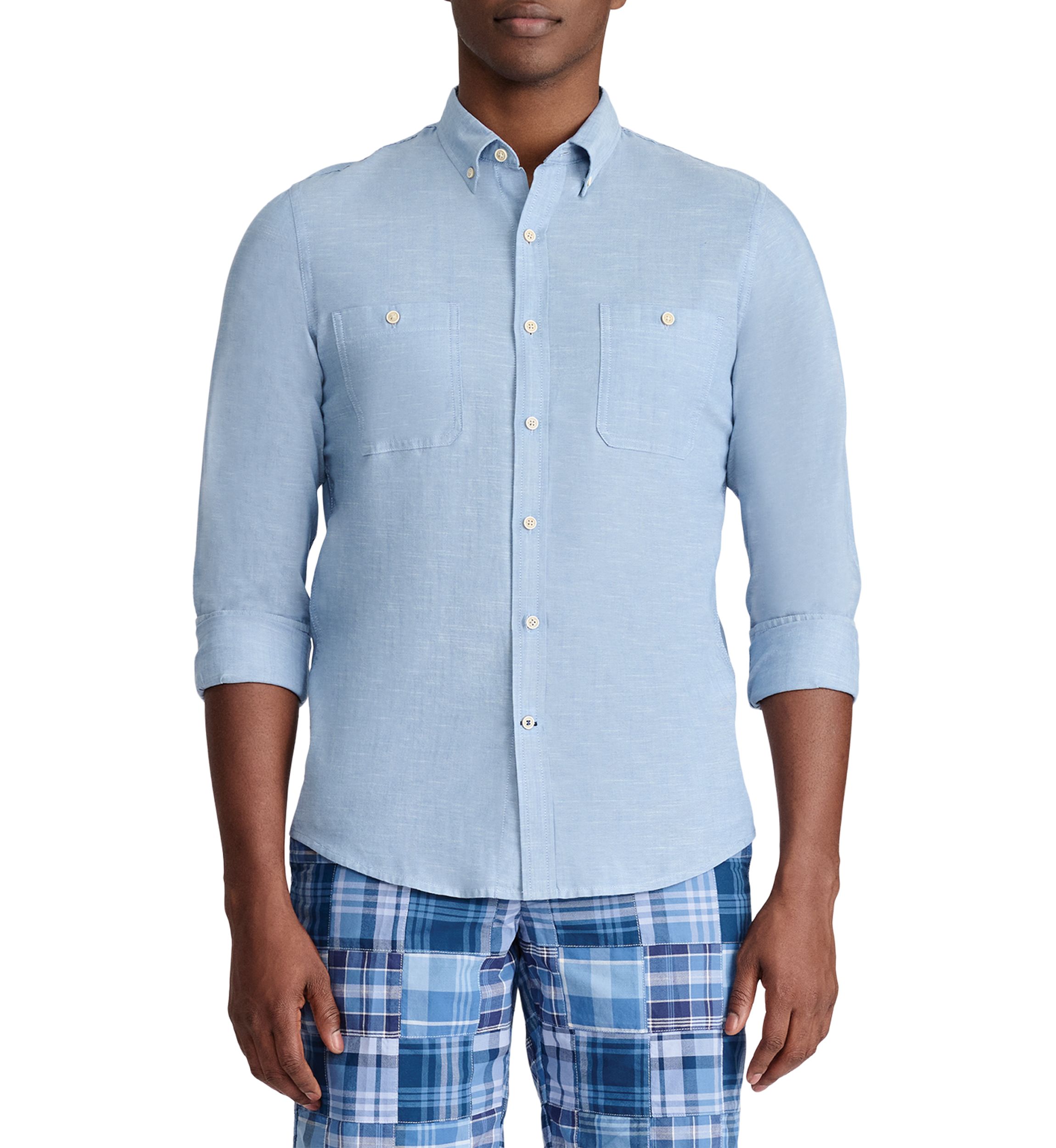 Solid Chambray Dress Shirt 