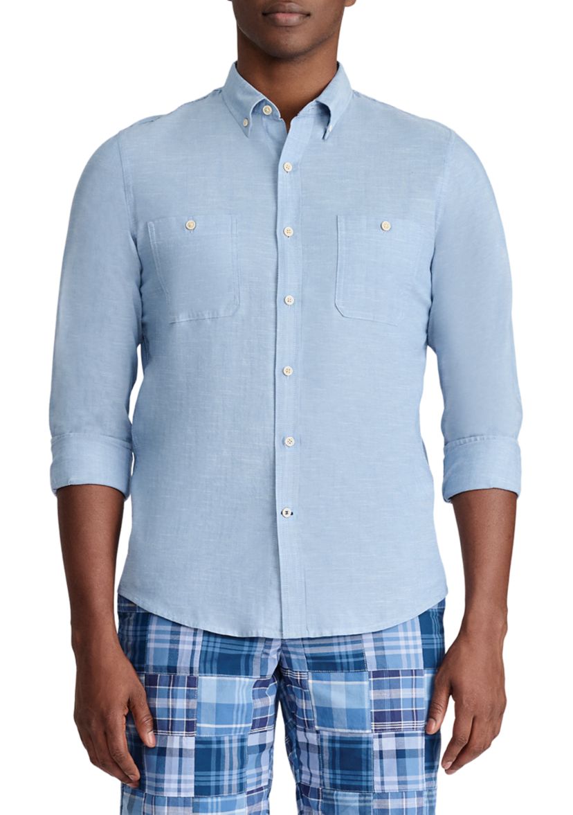 Solid Chambray Dress Shirt 