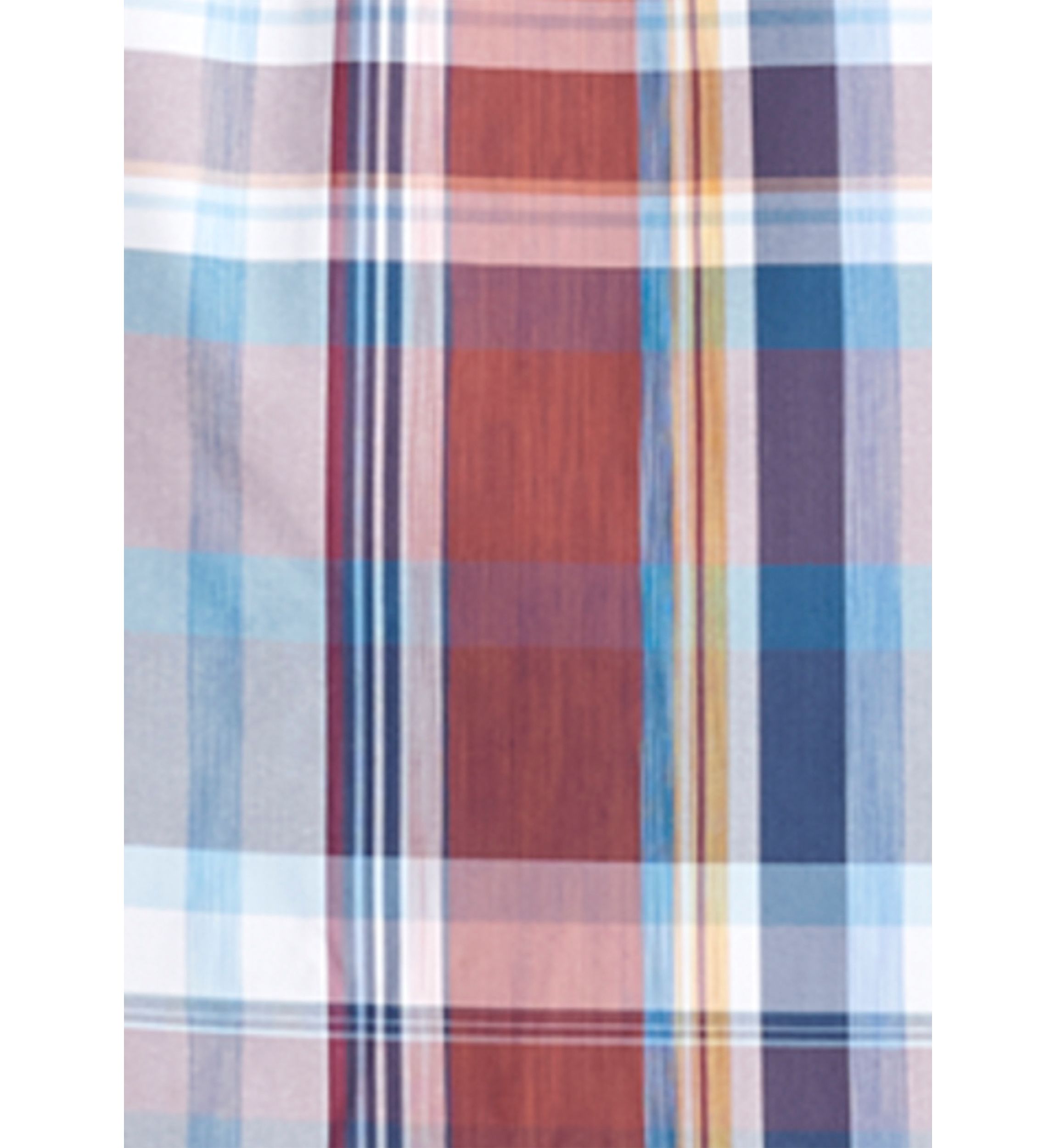 Short Sleeve Madras Plaid Woven Shirt