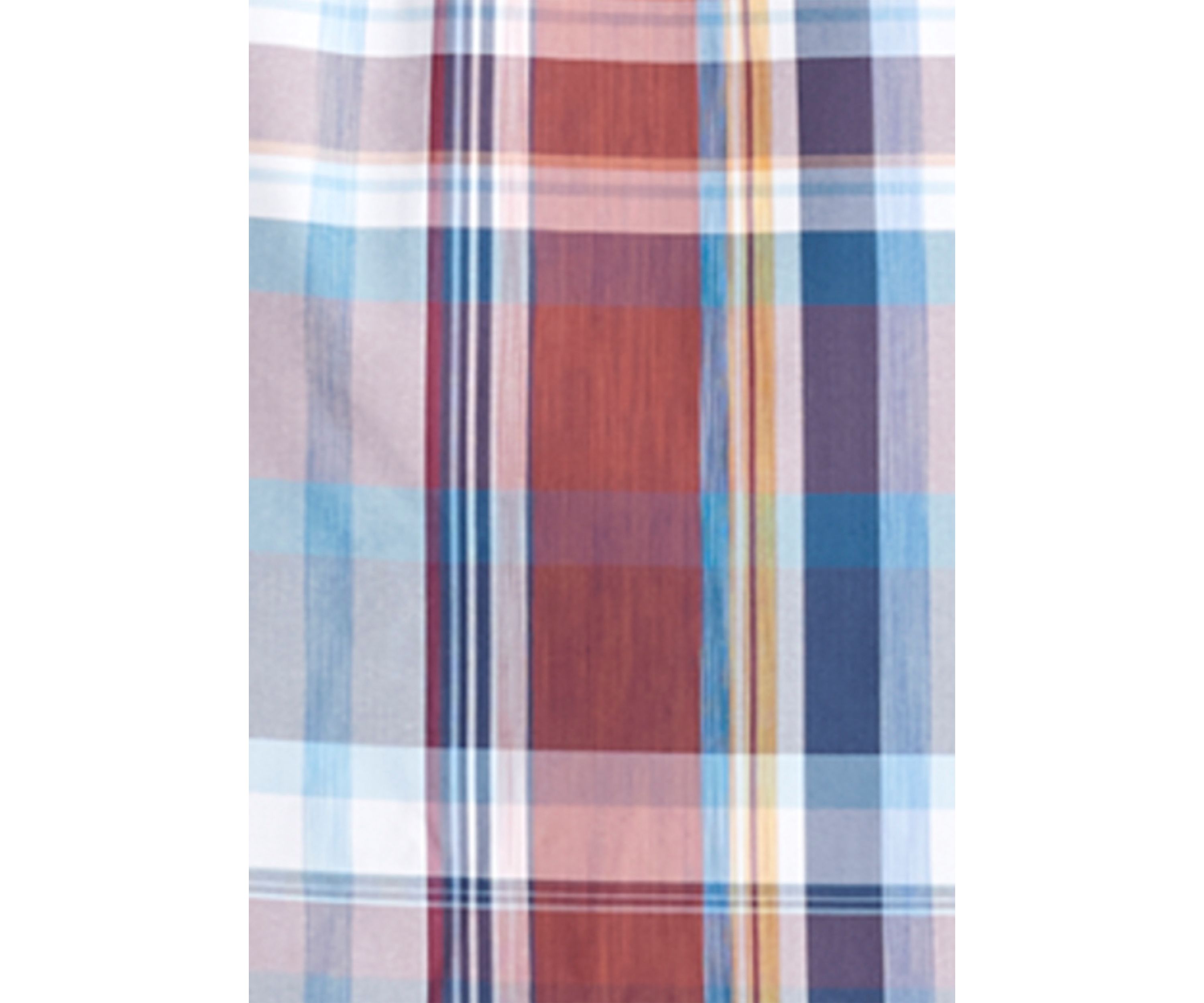 Short Sleeve Madras Plaid Woven Shirt
