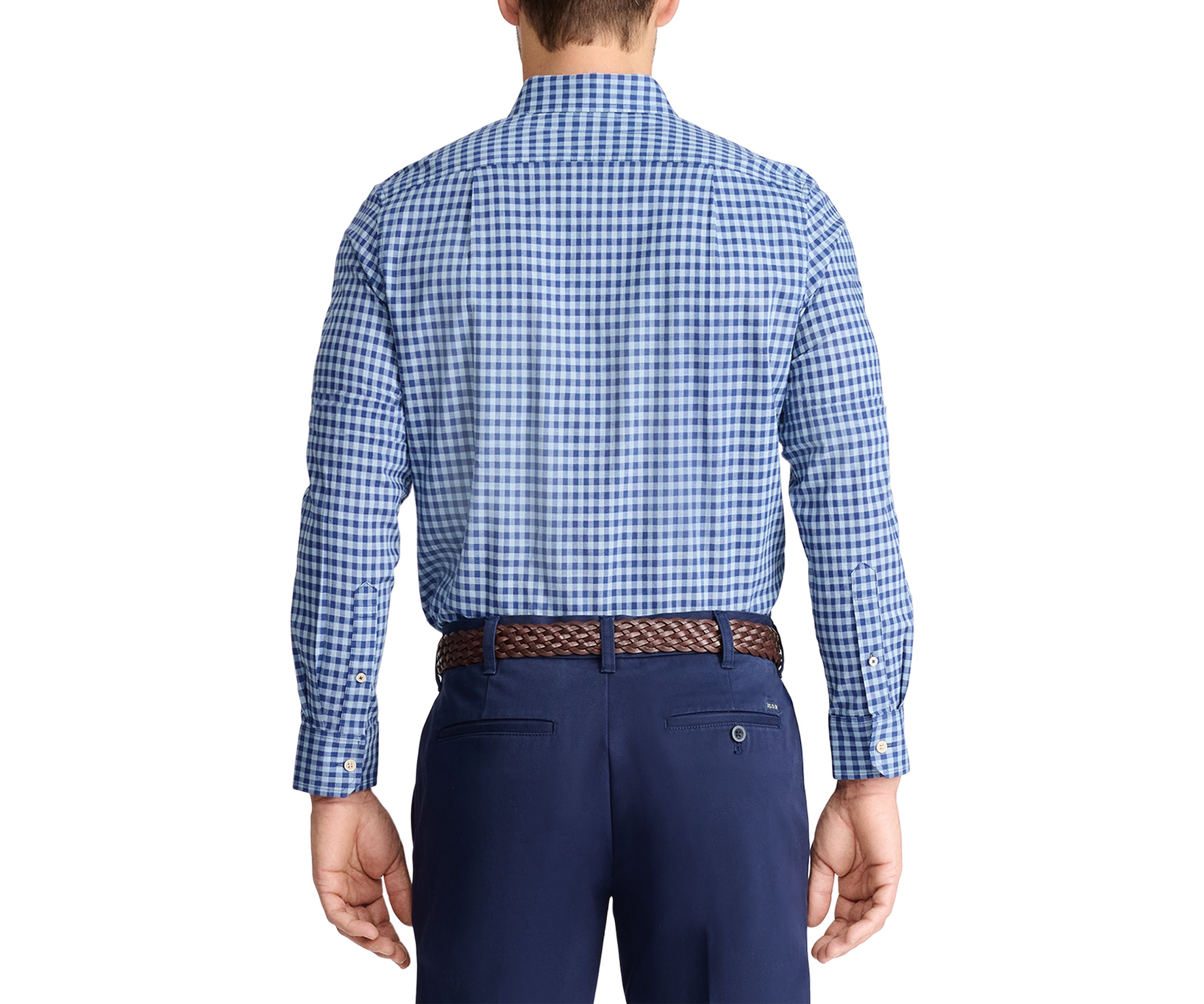 Long Sleeve Gingham Check Saltwater Chambray Shirt