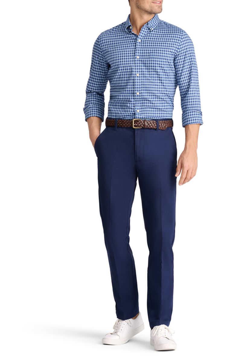 Long Sleeve Gingham Check Saltwater Chambray Shirt