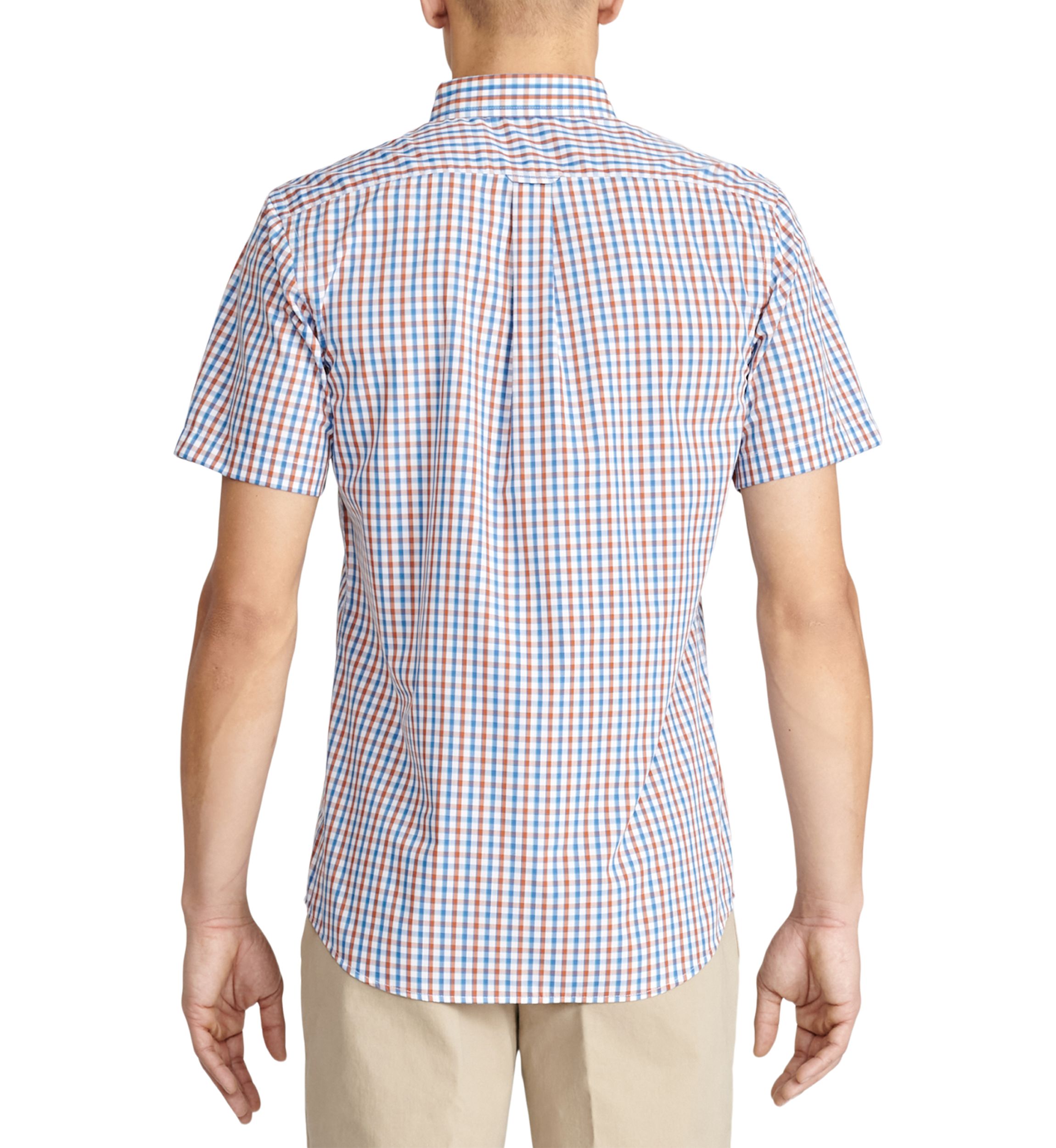 Short Sleeve Grid Woven Shirt