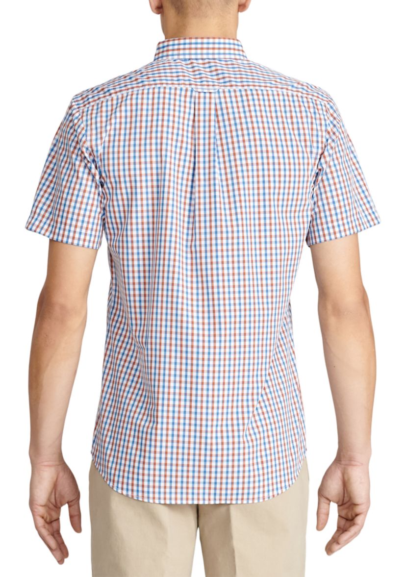 Short Sleeve Grid Woven Shirt