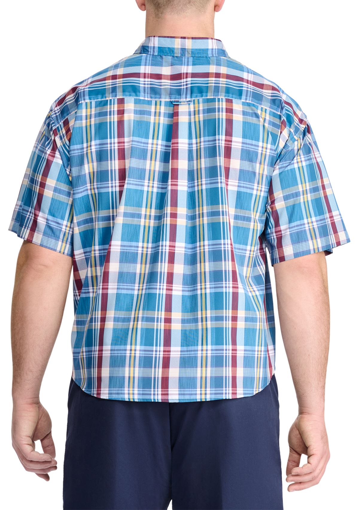 Big & Tall Breeze Madras Woven Button Down Shirt
