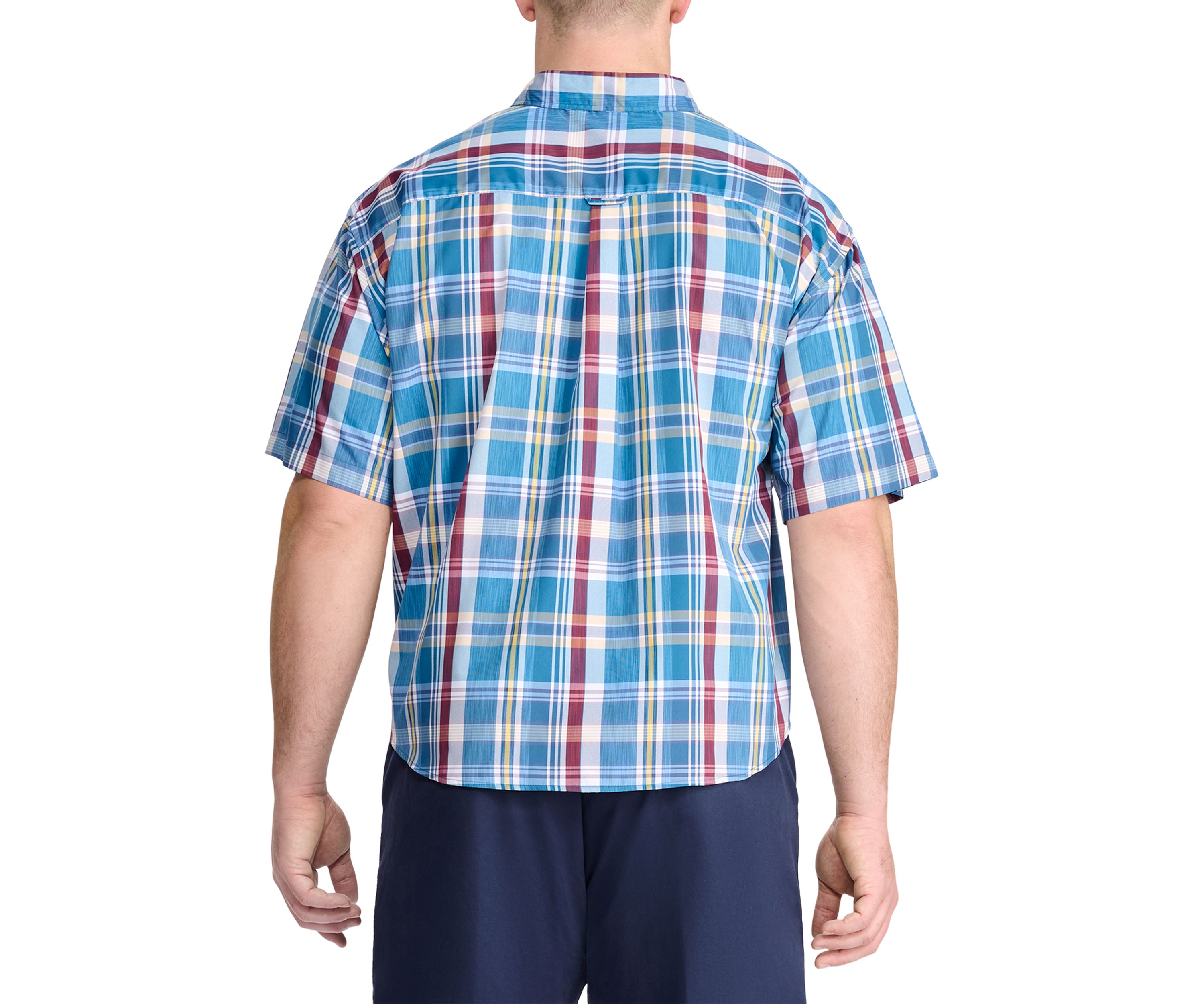 Big & Tall Breeze Madras Woven Button Down Shirt