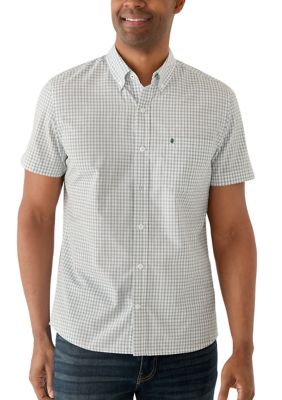 IZOD Men's Short Sleeve Breeze White Plaid Set, XL