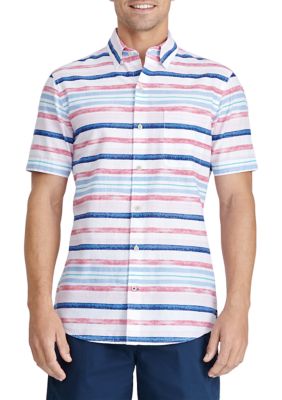 IZOD Men's Short Sleeve Dockside Woven Shirt, Small