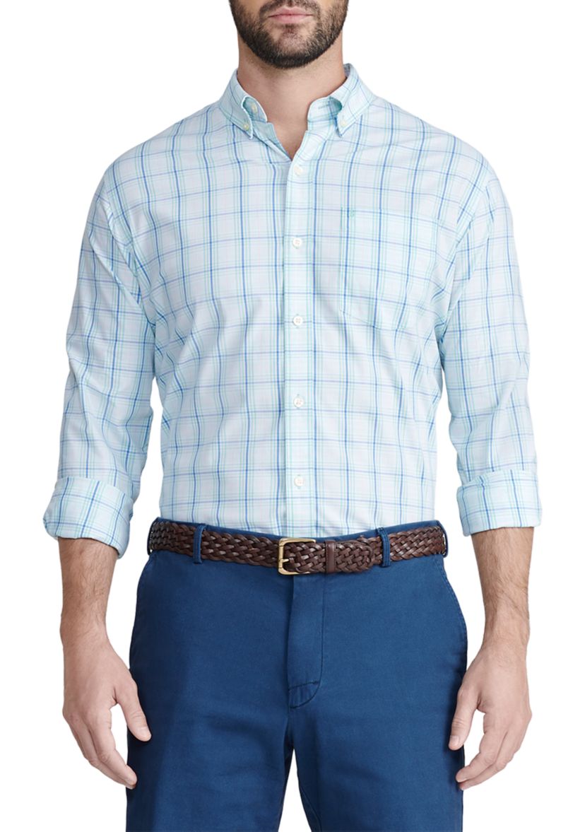 Long Sleeve Essential Woven Pastel Glen Plaid Shirt