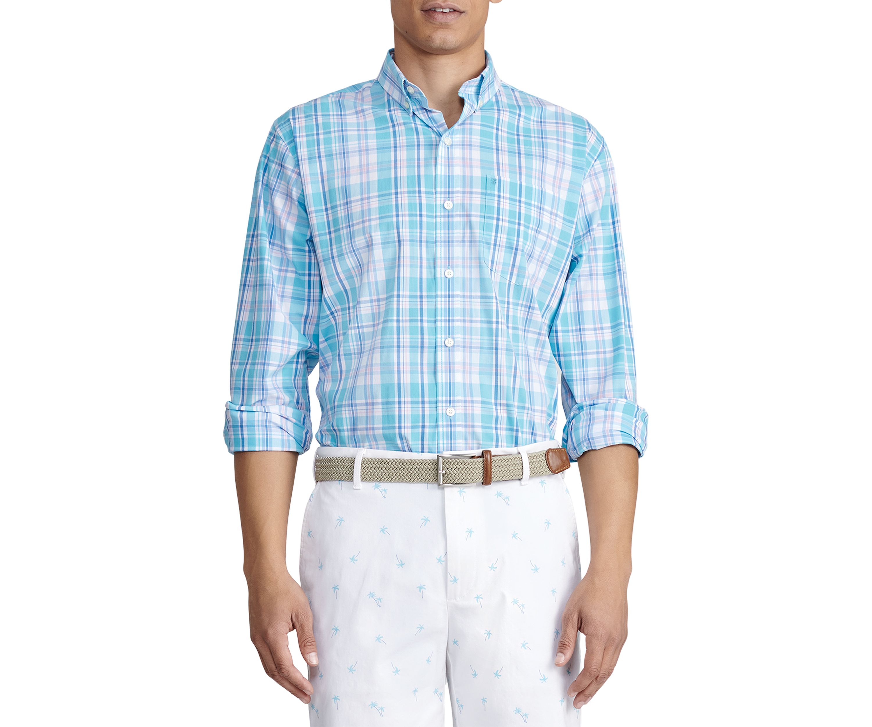 Long Sleeve Essential Woven Pastel Multi Plaid Shirt