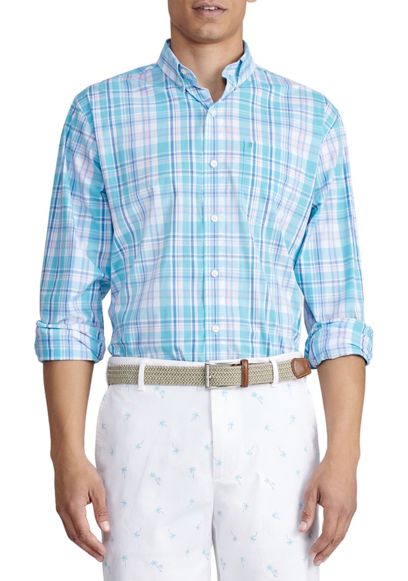 Long Sleeve Essential Woven Pastel Multi Plaid Shirt