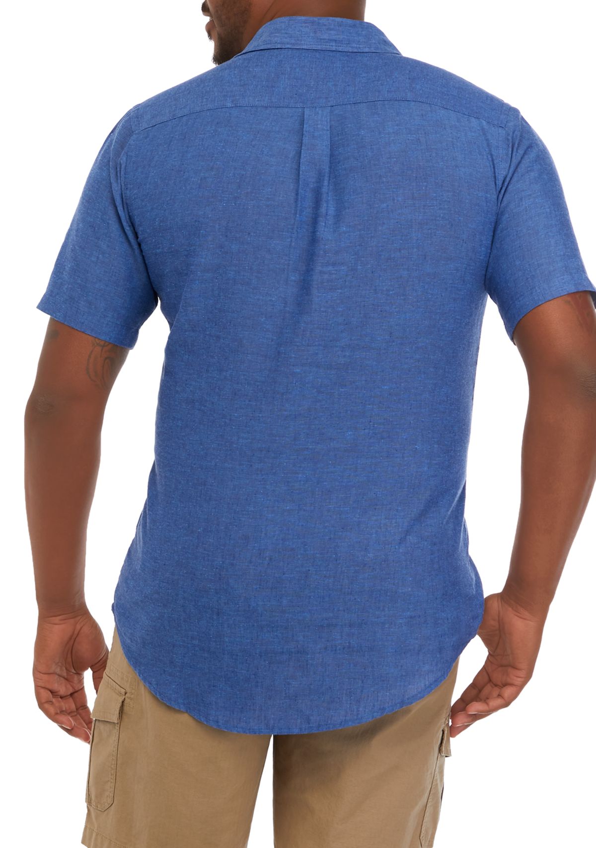 Big & Tall Short Sleeve Linen Woven Shirt