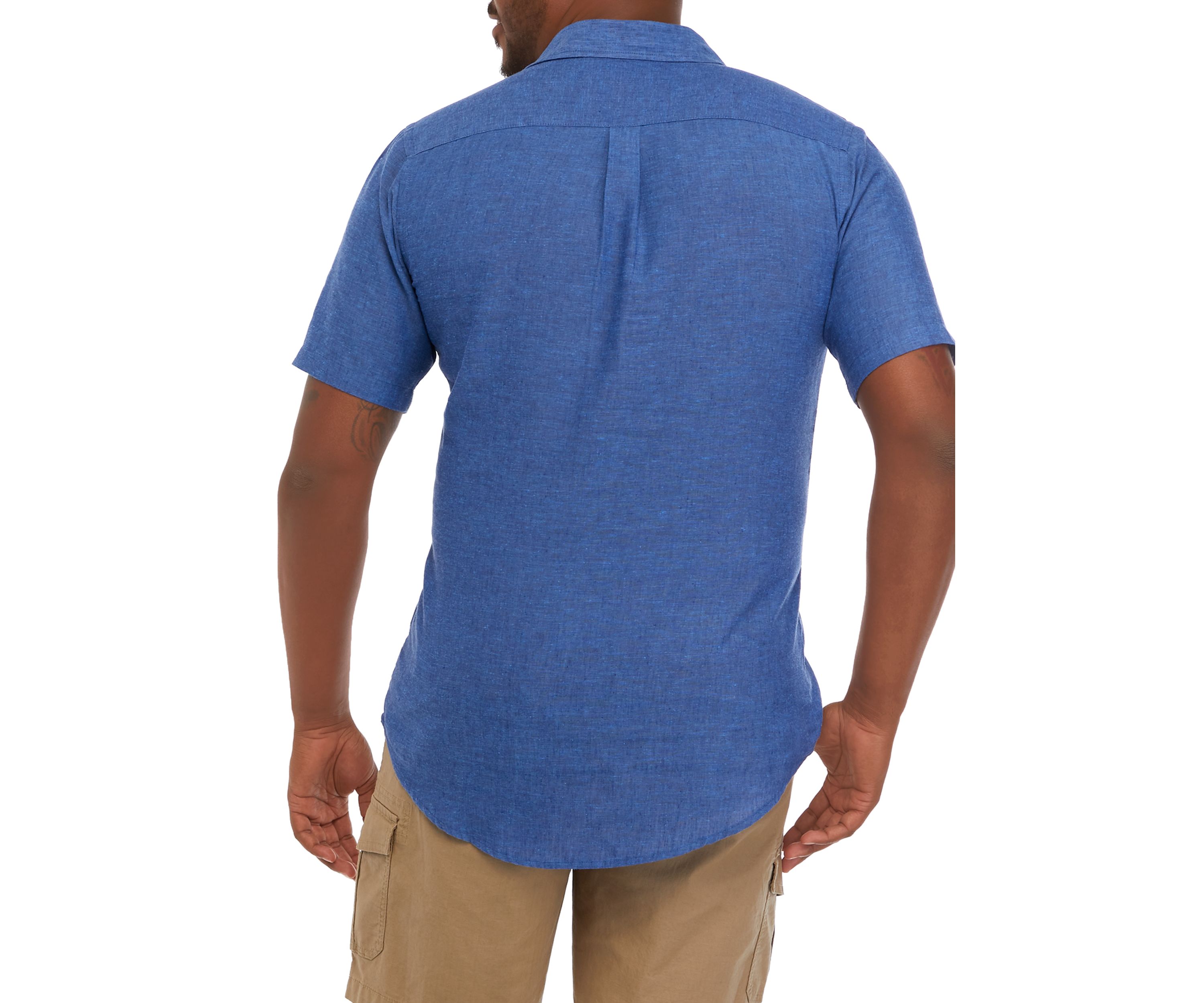 Big & Tall Short Sleeve Linen Woven Shirt