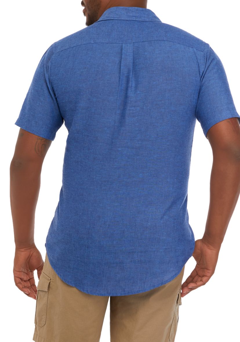 Big & Tall Short Sleeve Linen Woven Shirt