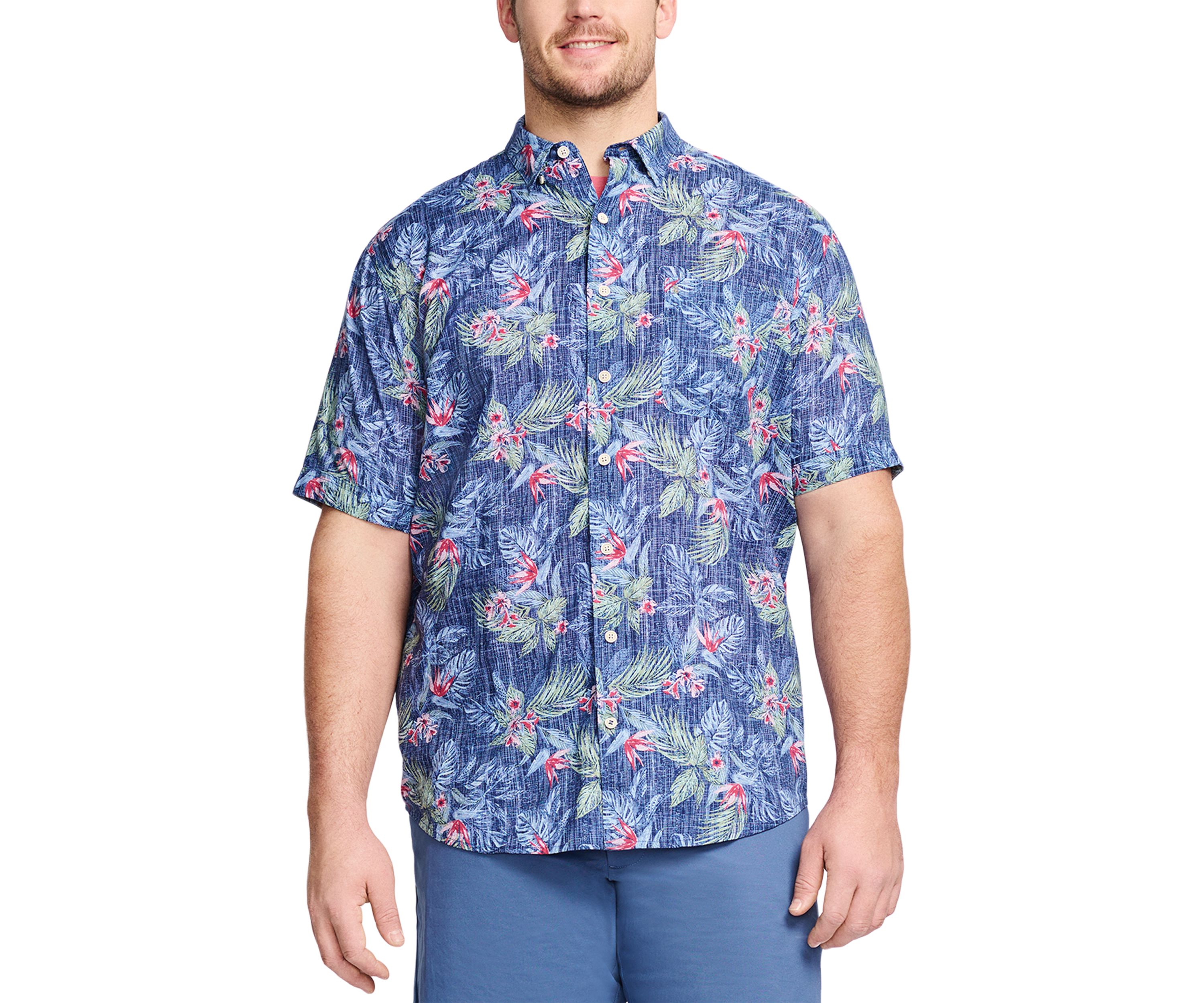 Big & Tall Dockside ChambrayShort Sleeve Button Down Shirt