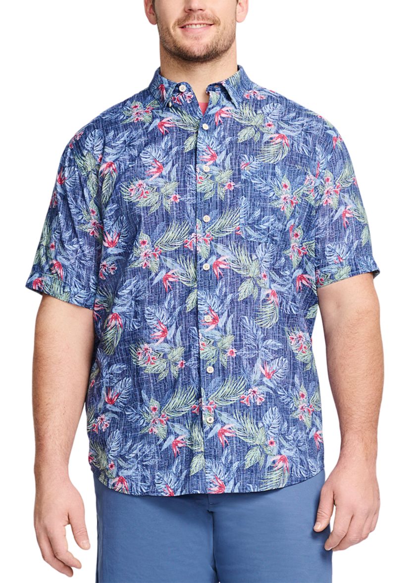 Big & Tall Dockside ChambrayShort Sleeve Button Down Shirt