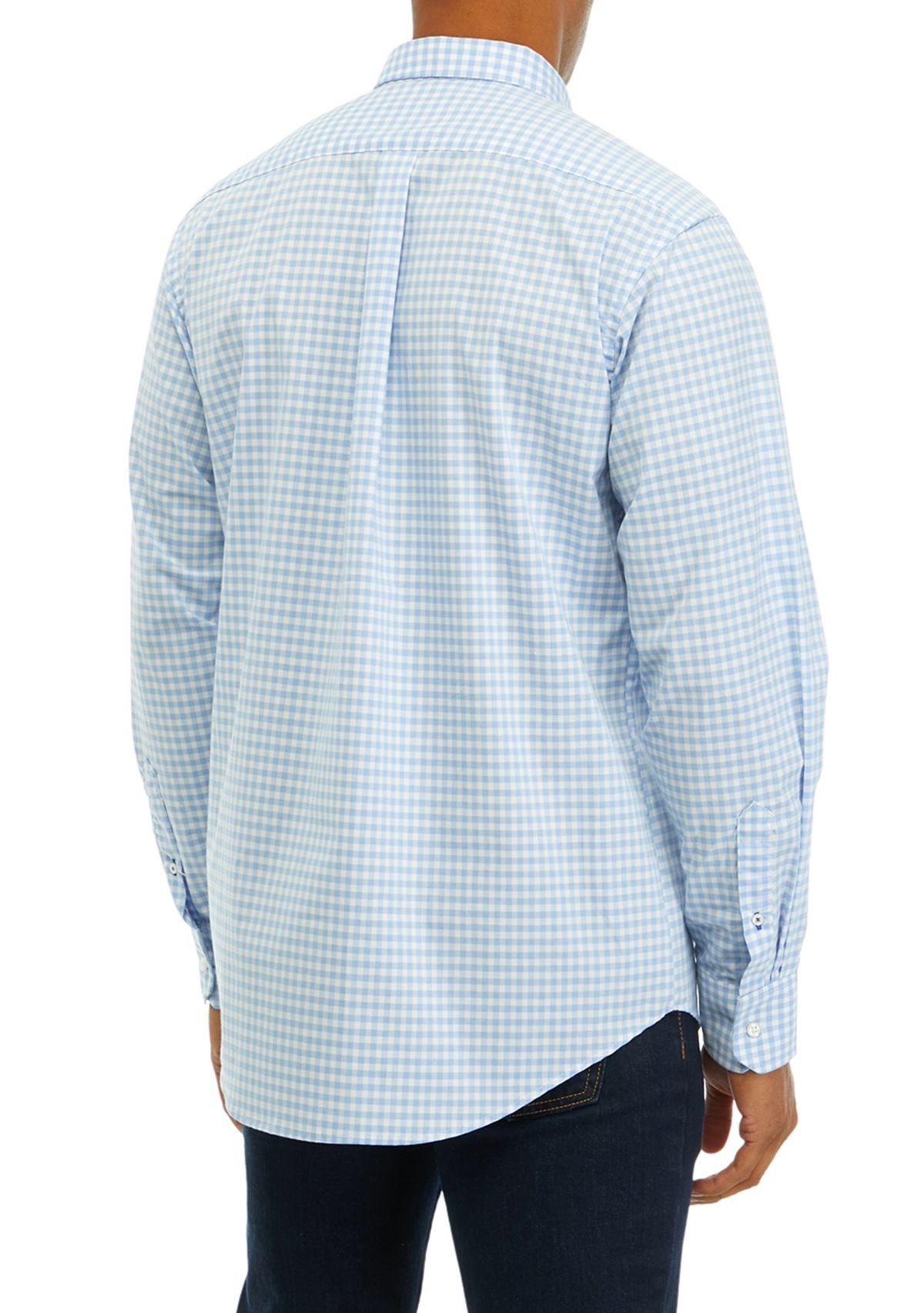 Performance Comfort Long Sleeve Gingham Button Down Shirt