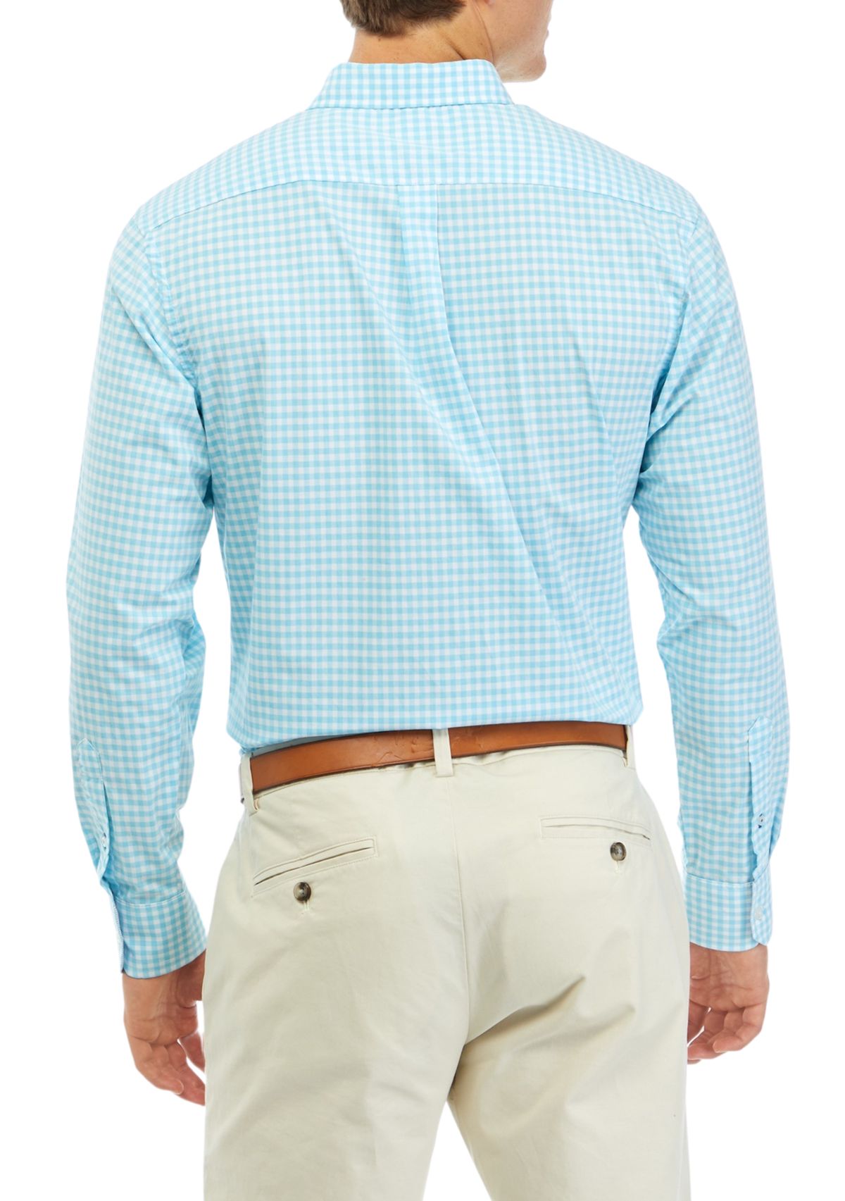 Performance Comfort Long Sleeve Gingham Button Down Shirt