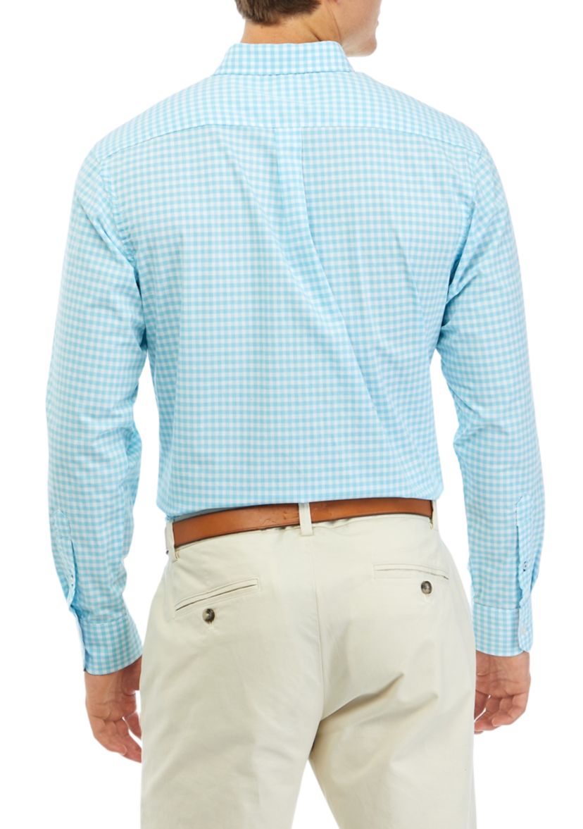 Performance Comfort Long Sleeve Gingham Button Down Shirt