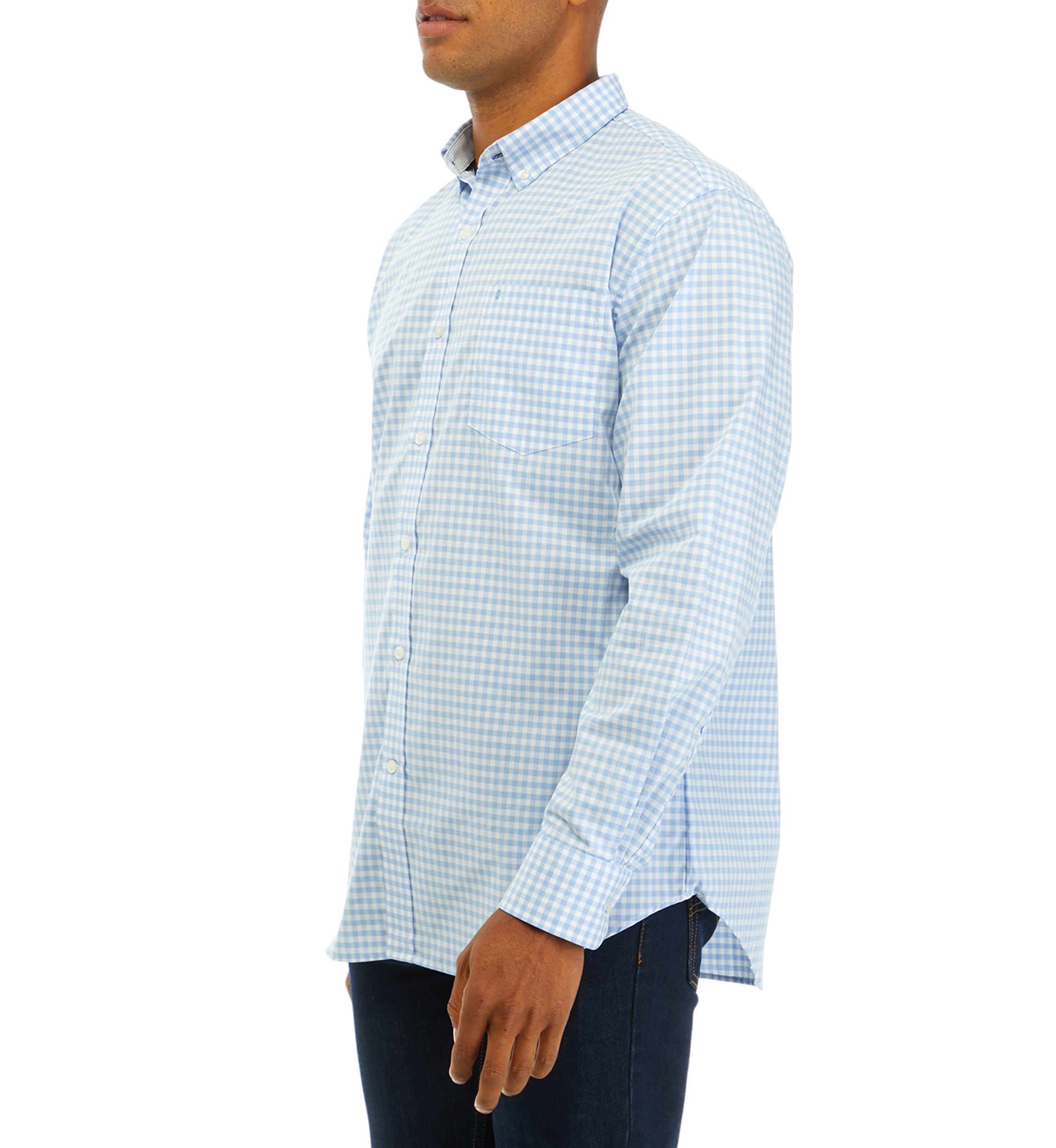 Performance Comfort Long Sleeve Gingham Button Down Shirt