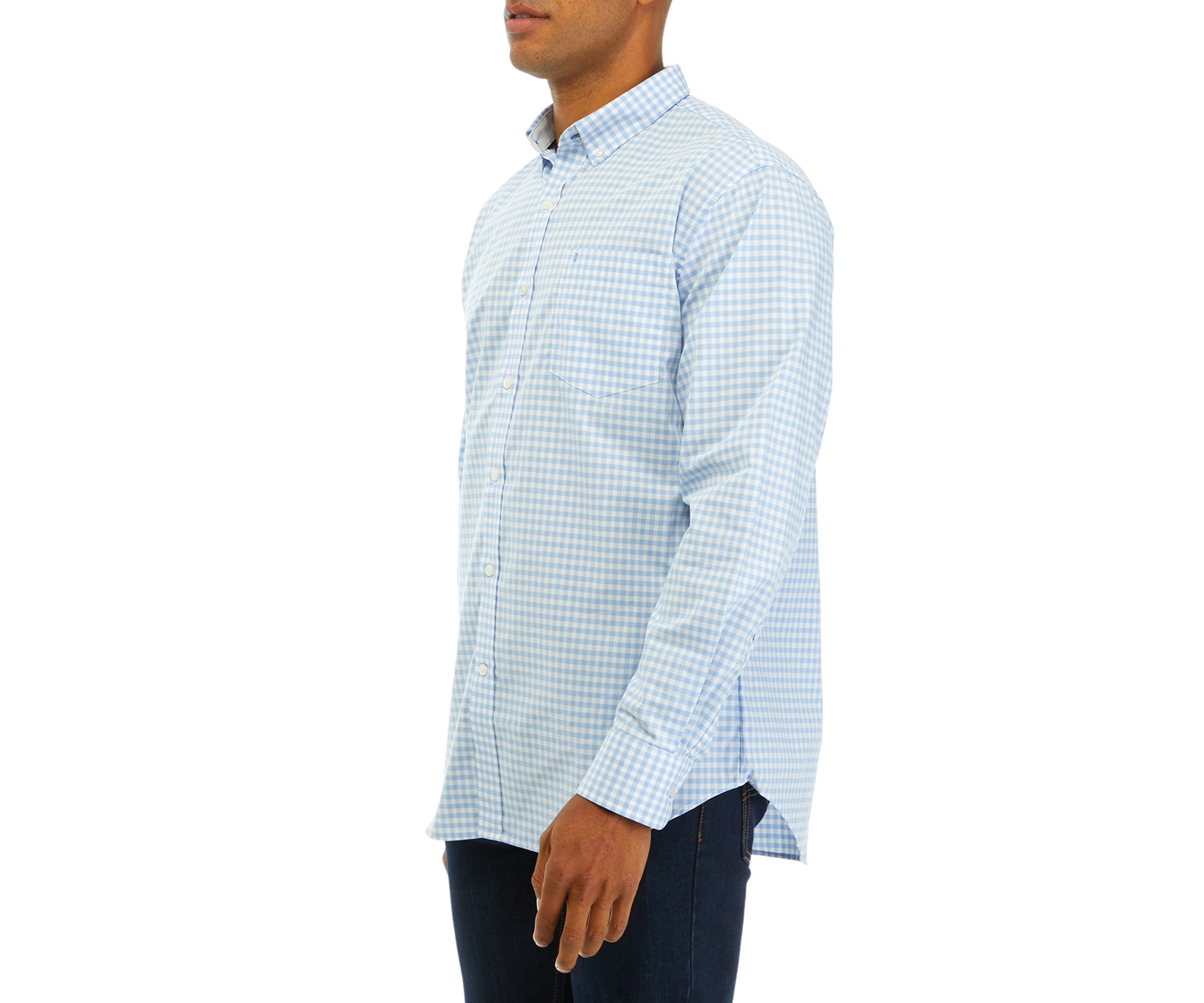 Performance Comfort Long Sleeve Gingham Button Down Shirt