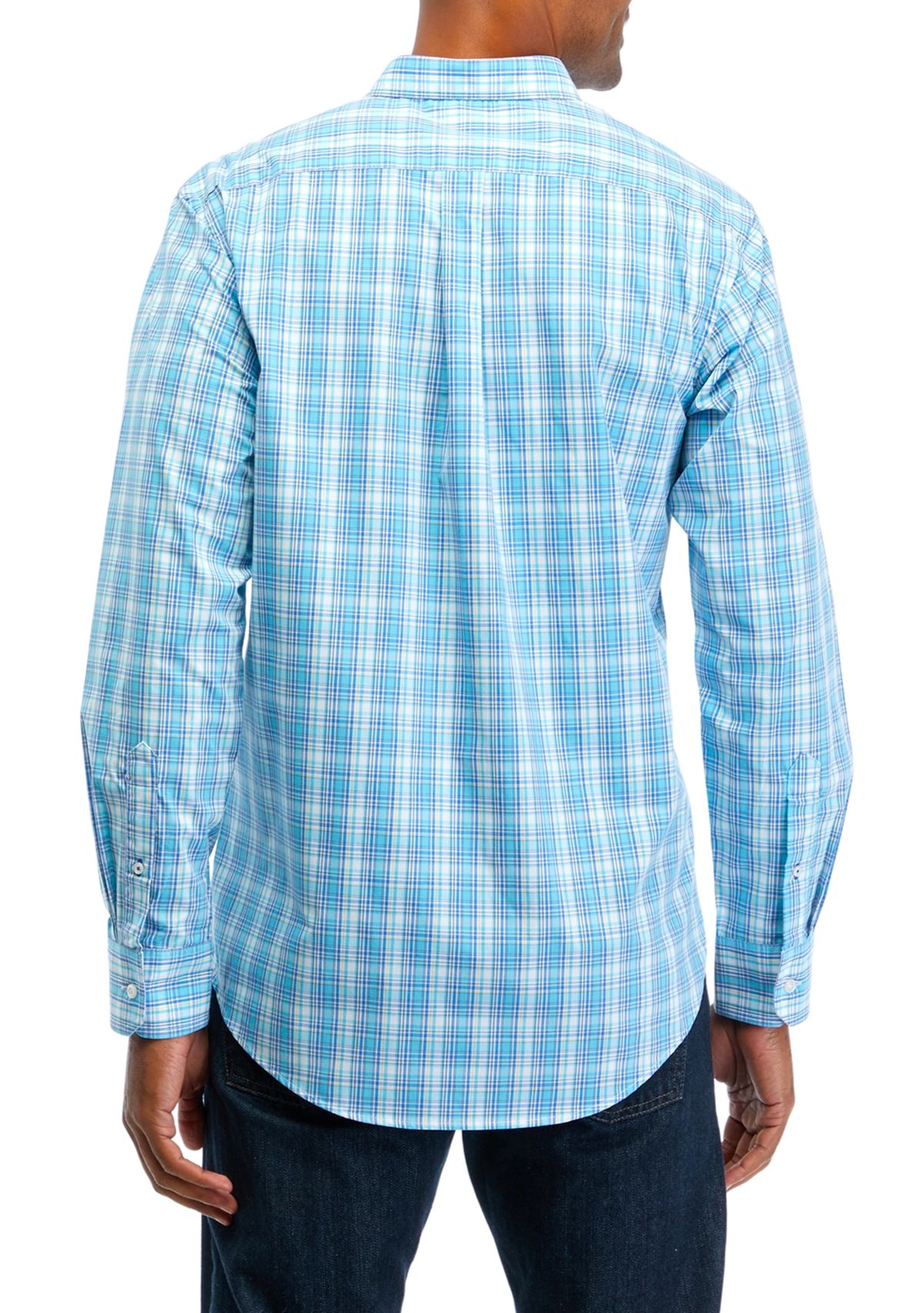 Performance Comfort Long Sleeve Plaid Button Down Shirt