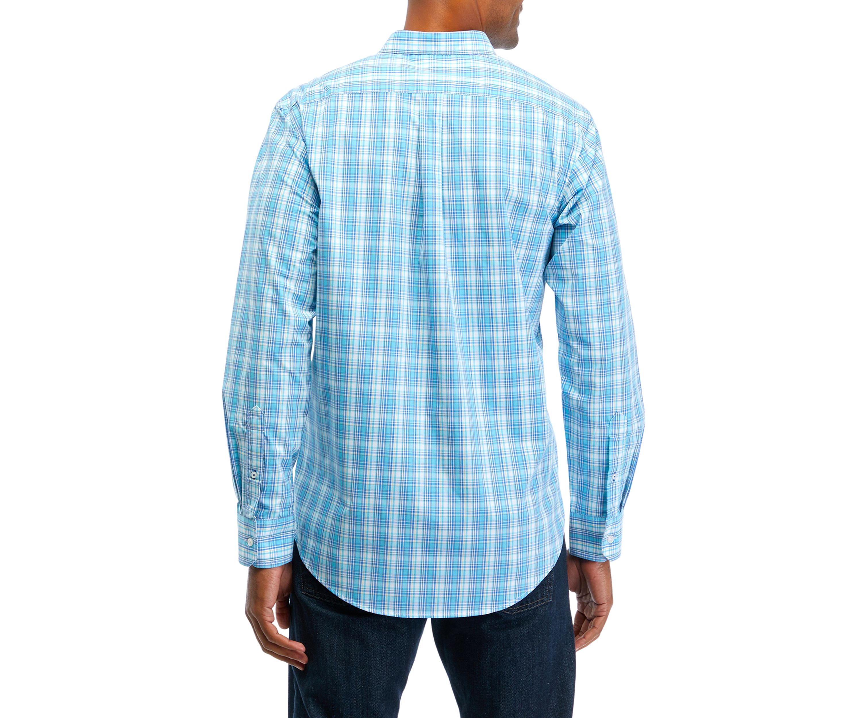 Performance Comfort Long Sleeve Plaid Button Down Shirt