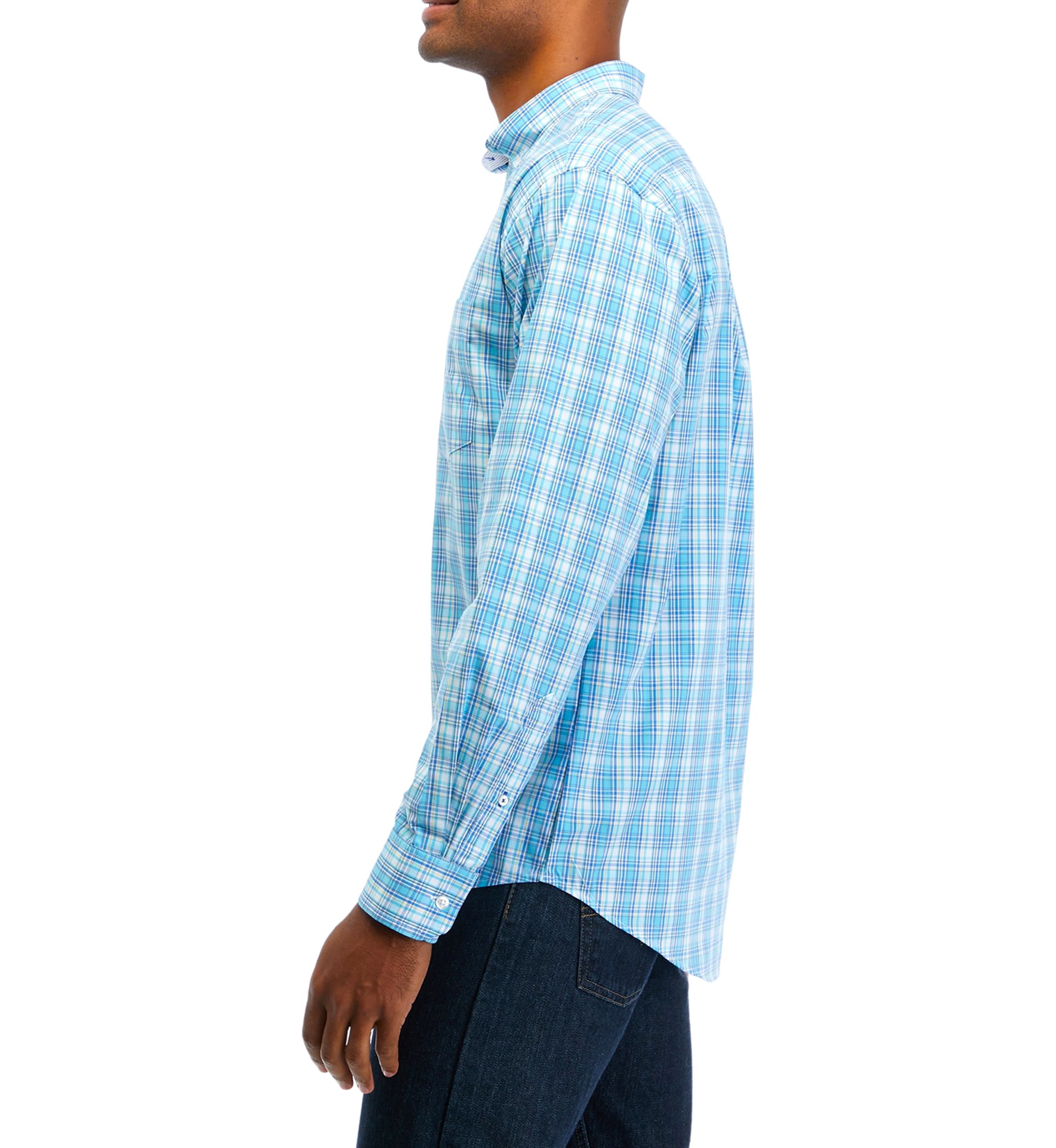 Performance Comfort Long Sleeve Plaid Button Down Shirt