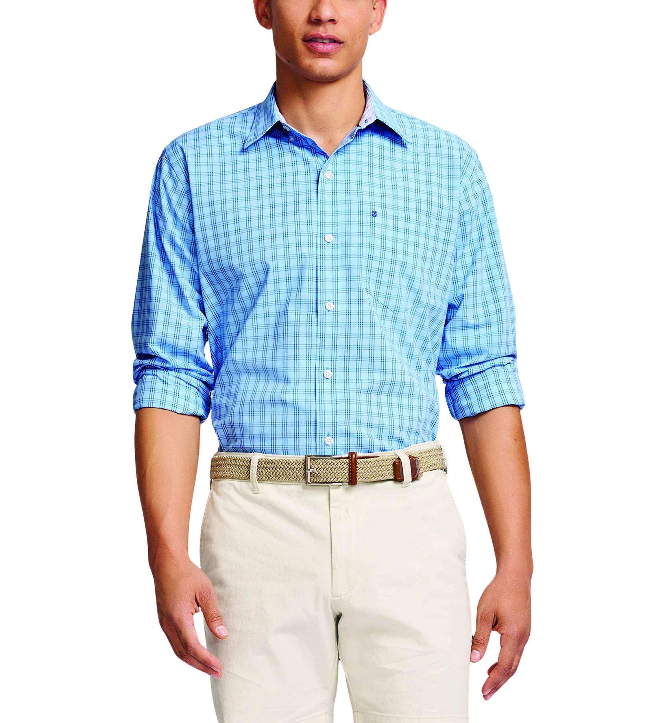 Performance Comfort Long Sleeve Plaid Button Down Shirt