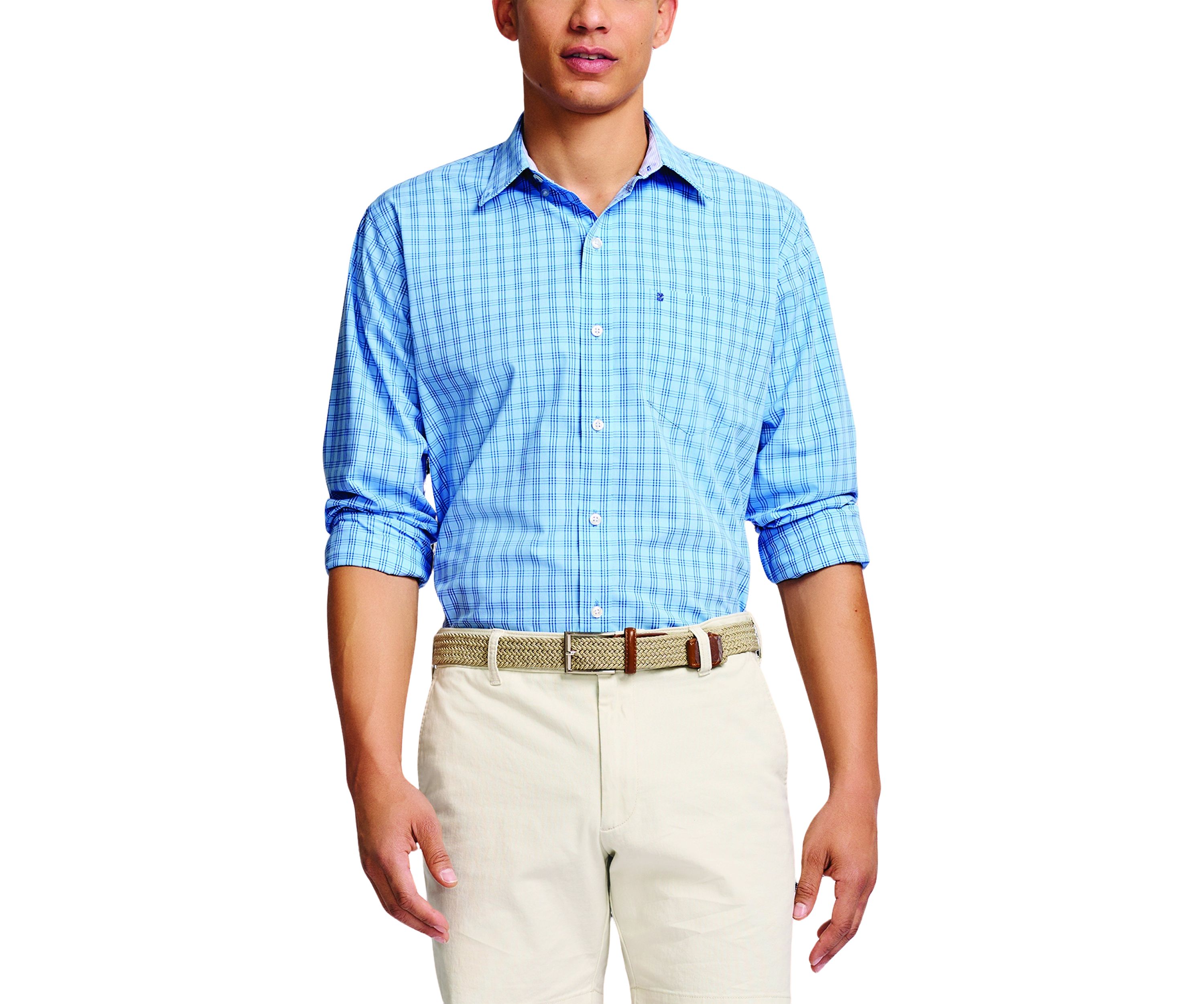 Performance Comfort Long Sleeve Plaid Button Down Shirt