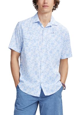 IZOD Sunshield Performance Short Sleeve Printed Button Down Shirt | belk